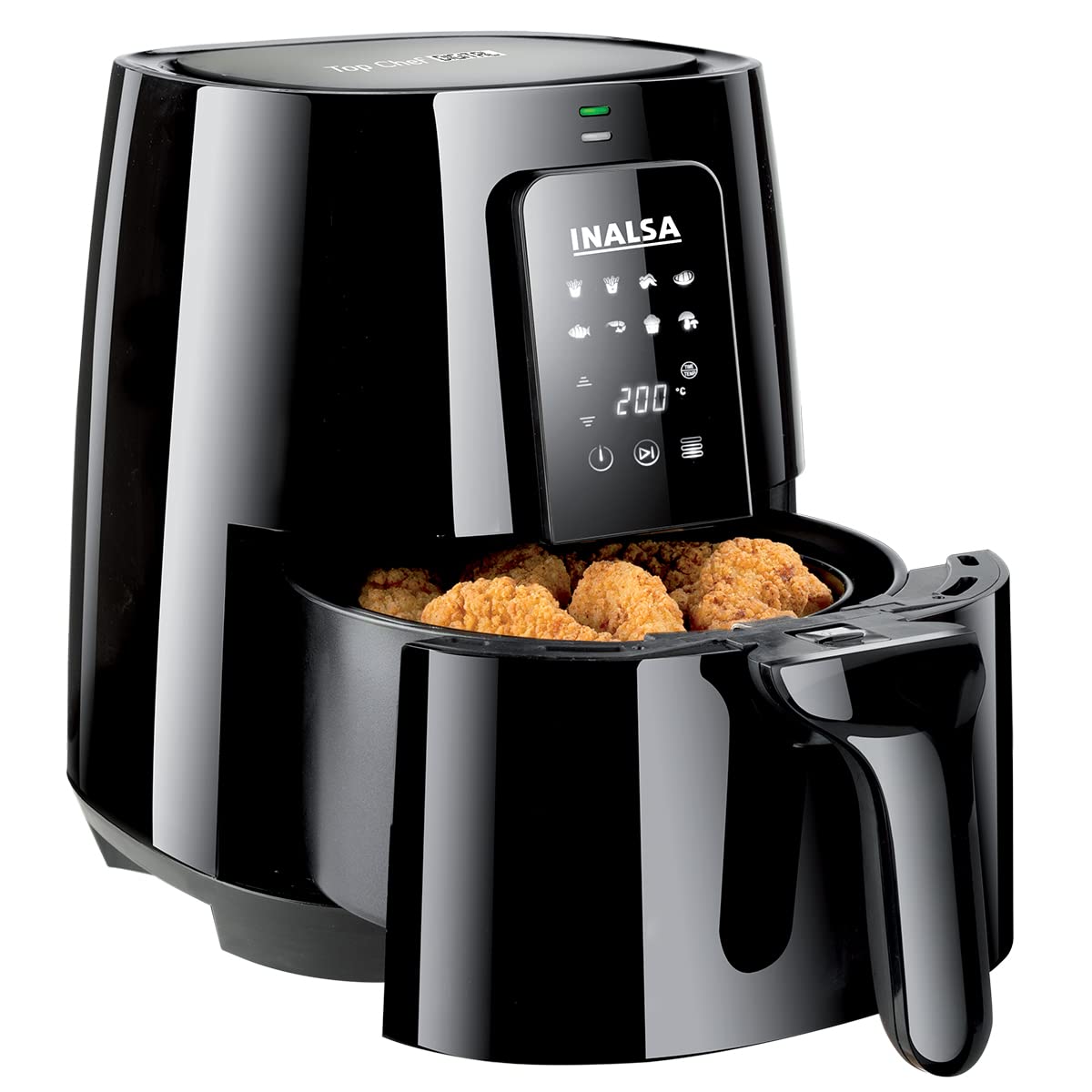 Inalsa Air Fryer Top Chef Digital-1400W, 4L|Smart Aircrisp Technology| 8-Preset, Touch Control & Digital Display| Variable Temp 