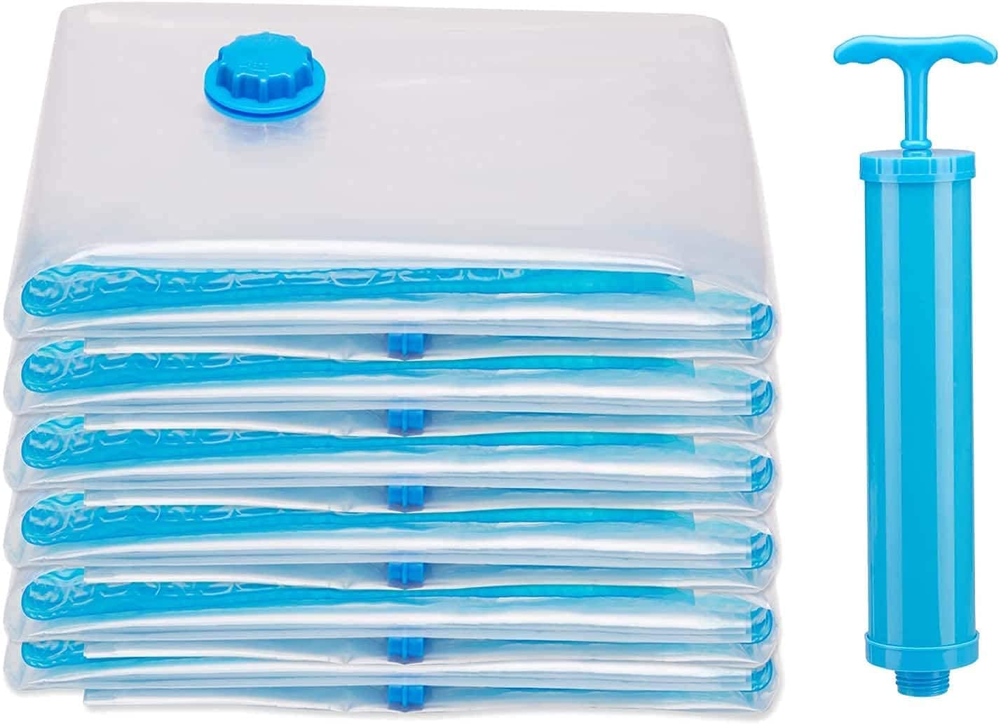Krupasadhya Reusable Ziplock Vacuum Bags For Clothes With Pump, Space Saver Vacuum Storage Bag For Travel,Pillow& Blanket,Storag