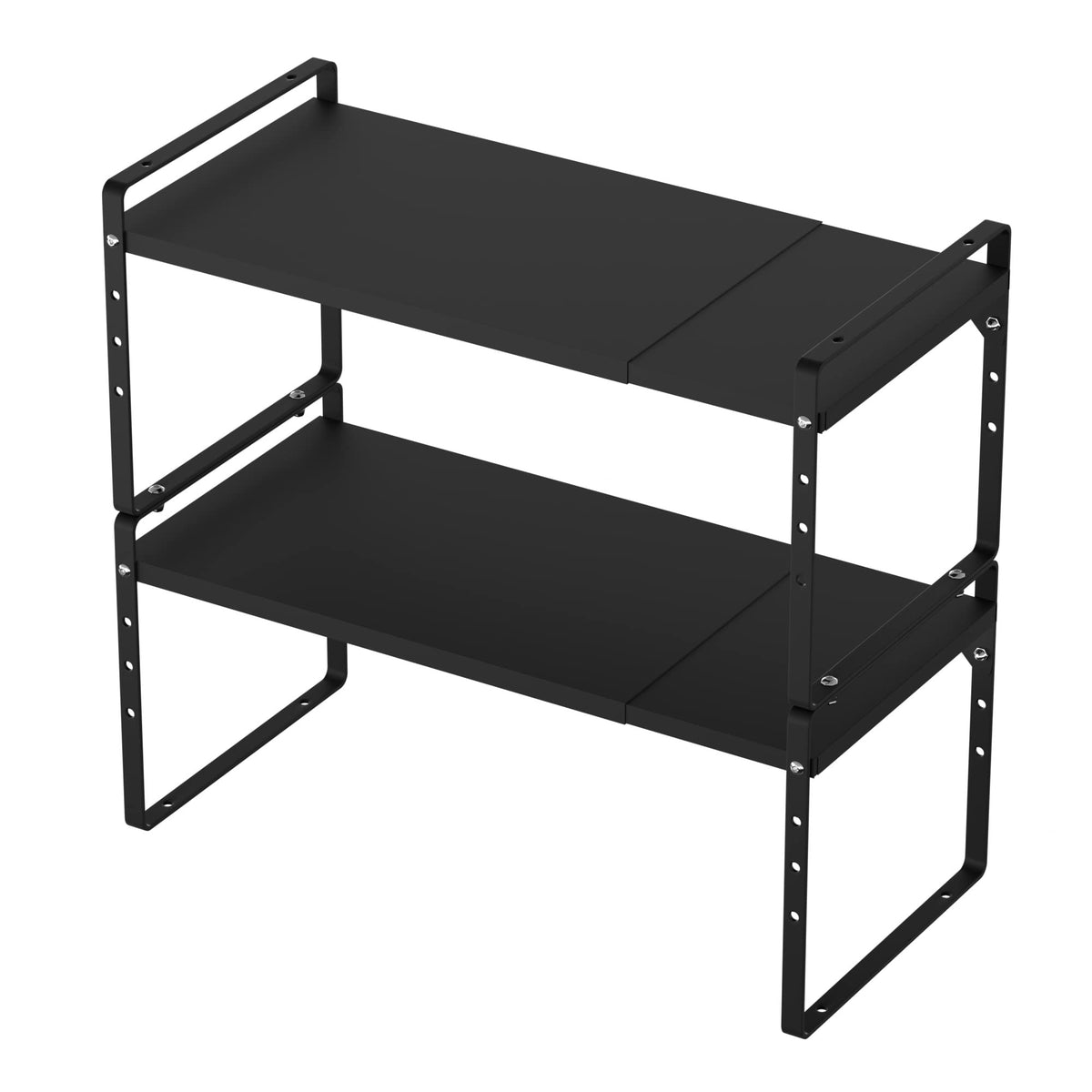SANNO Expandable Kitchen Shelf Organizers, Stackable Pantry Storage Spice Riser Rack, Cupboard Organizer Shelf Rack,Large Cupboa