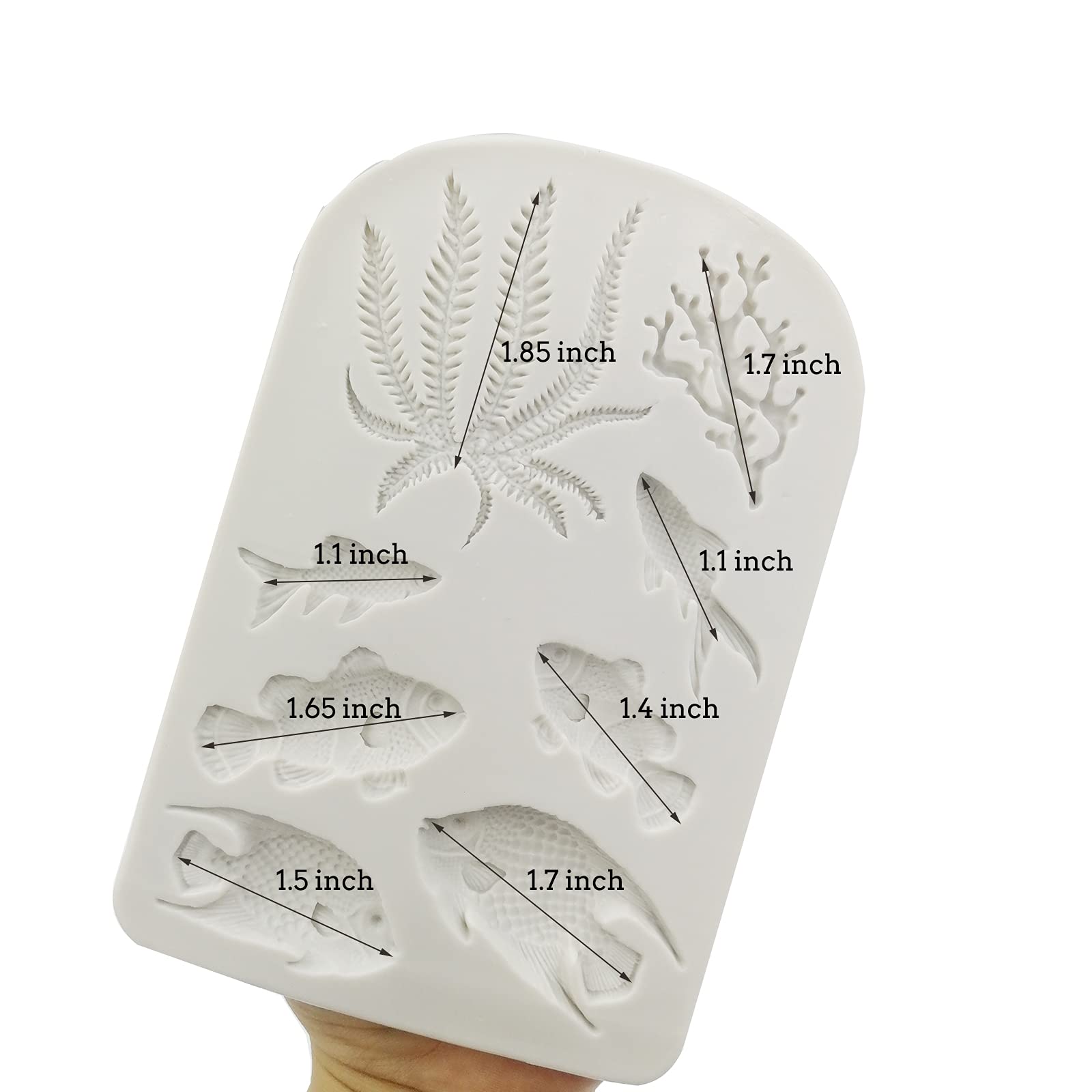 Marine Theme Cake Fondant Silicone Mold, Fish,Seaweed,Coral Under The Sea Style Handmade Pastry Baking Molds For Cookie Chocolat