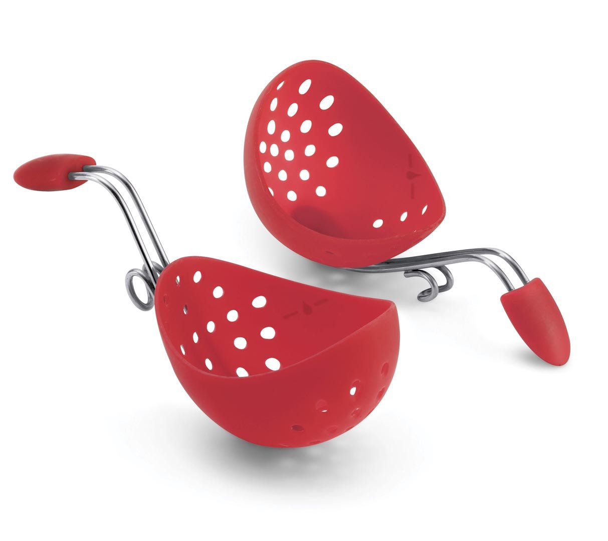 Browne & Co Cuisipro Egg Silicone Poacher Set Of 2, Red