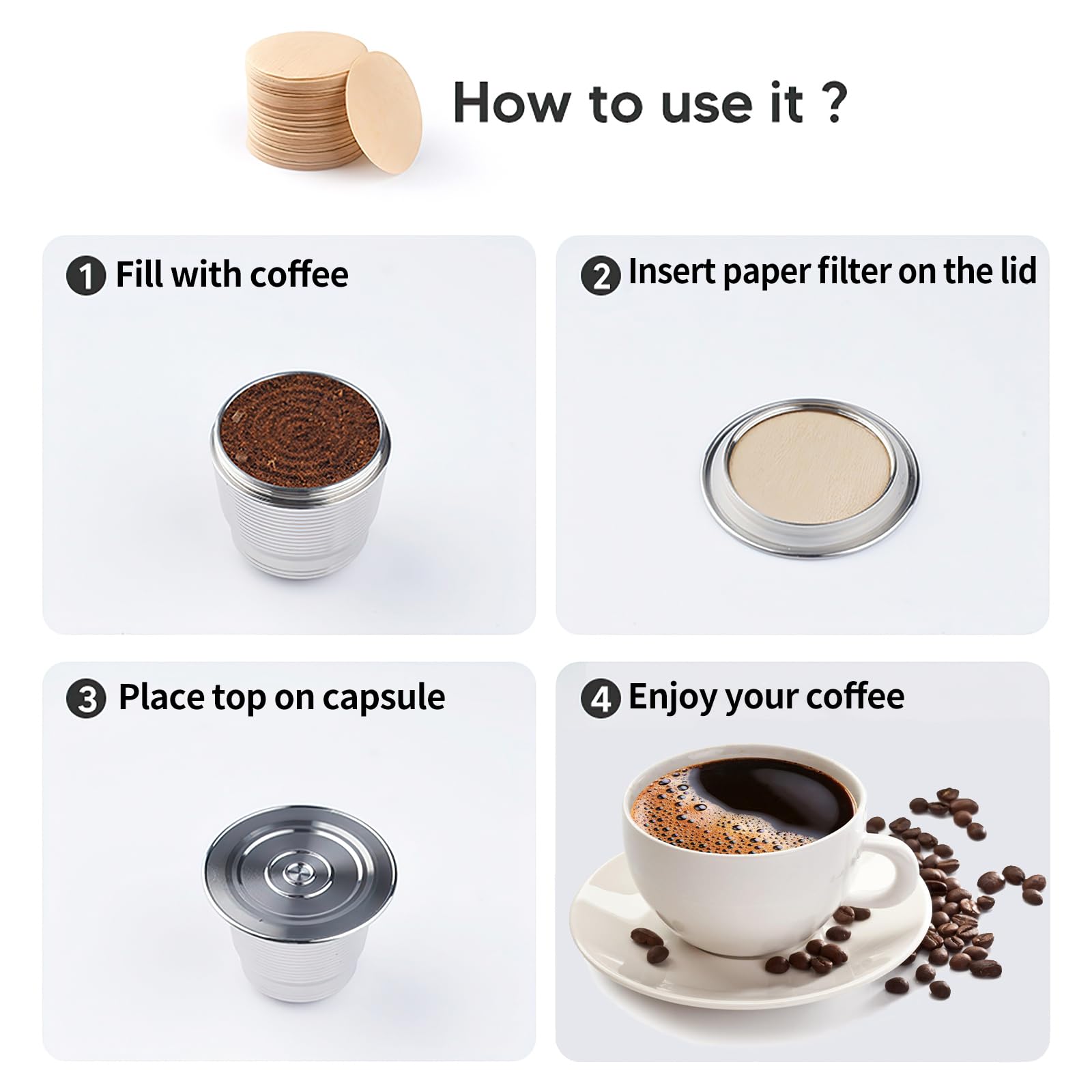 800 Count Espresso Coffee Filters, 58 Mm Unbleached Round Coffee Paper Filter For Espresso Machine, Disposable Coffee Filter Com
