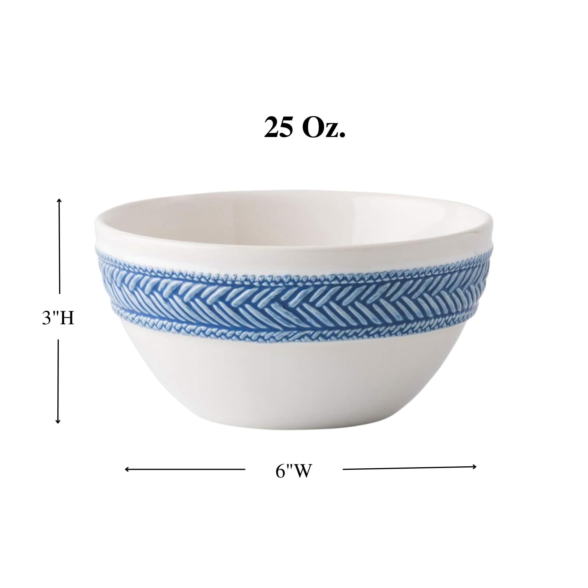Juliska Le Panier White/Delft Blue Cereal/Ice Cream Bowl