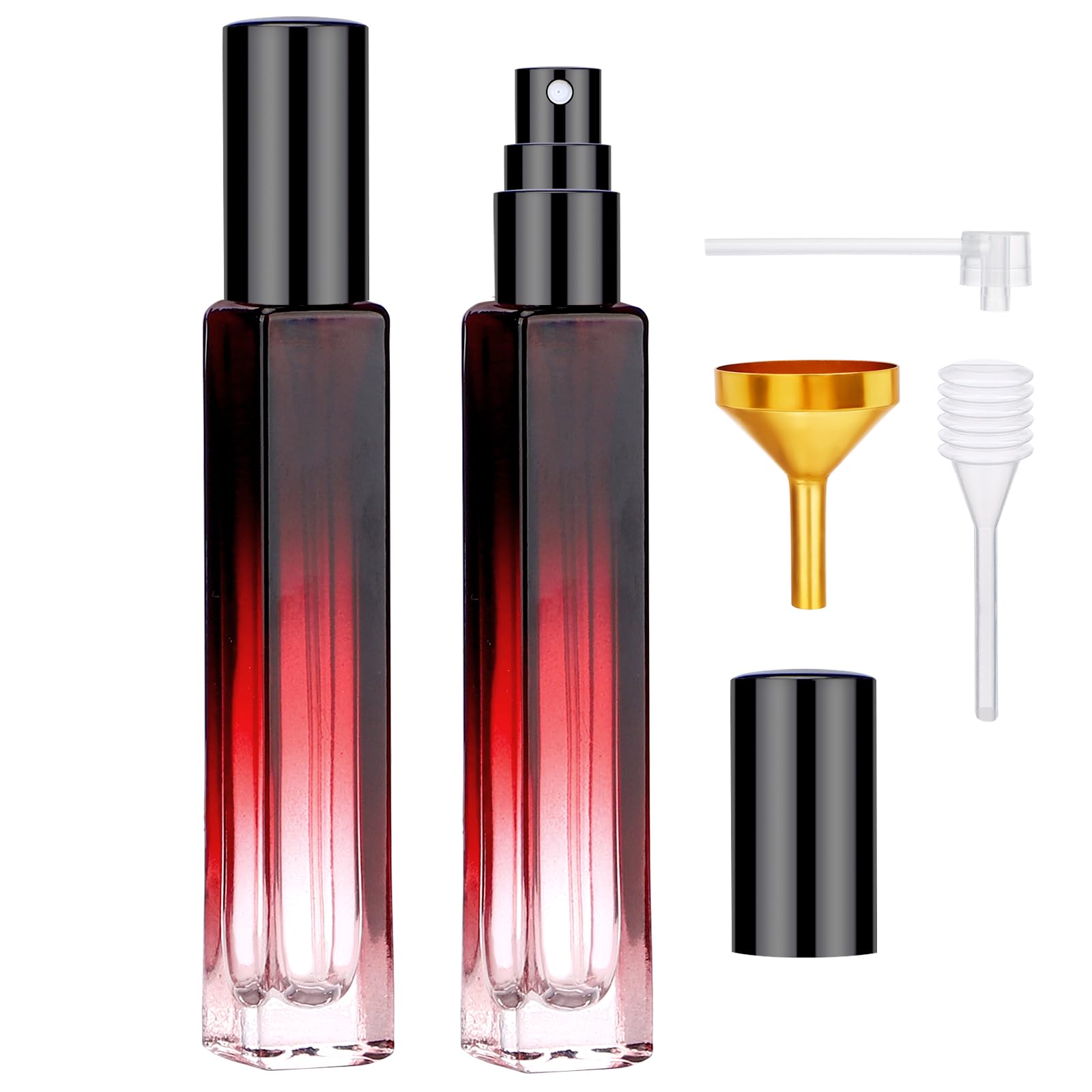 Segbeauty Travel Perfume Bottle Refillable, 2Pcs 10Ml Mini Glass Perfume Bottles Empty, Portable Cologne Spray Bottle Small Toil