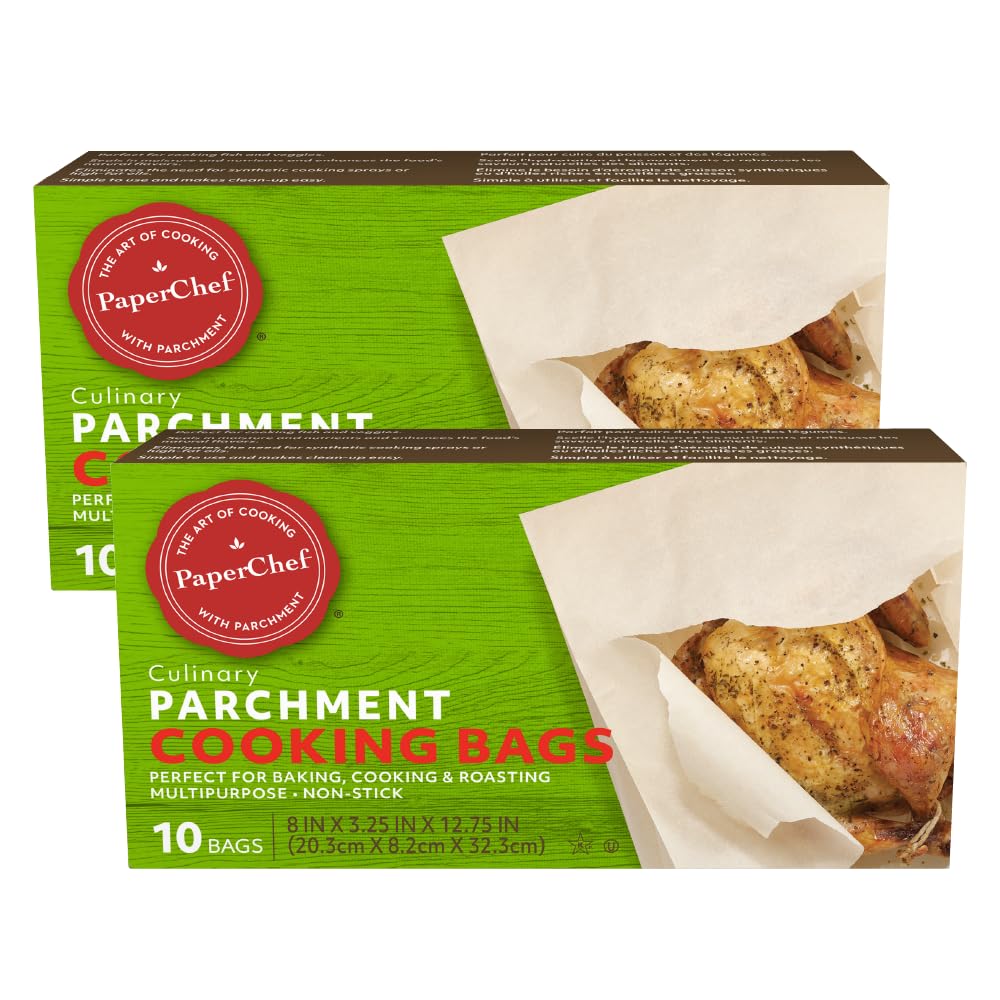 Paperchef Pc5003 (2 Pack) Parchment Paper Nonstick Cooking Bags, 10-Ctbox, 1483, Tan