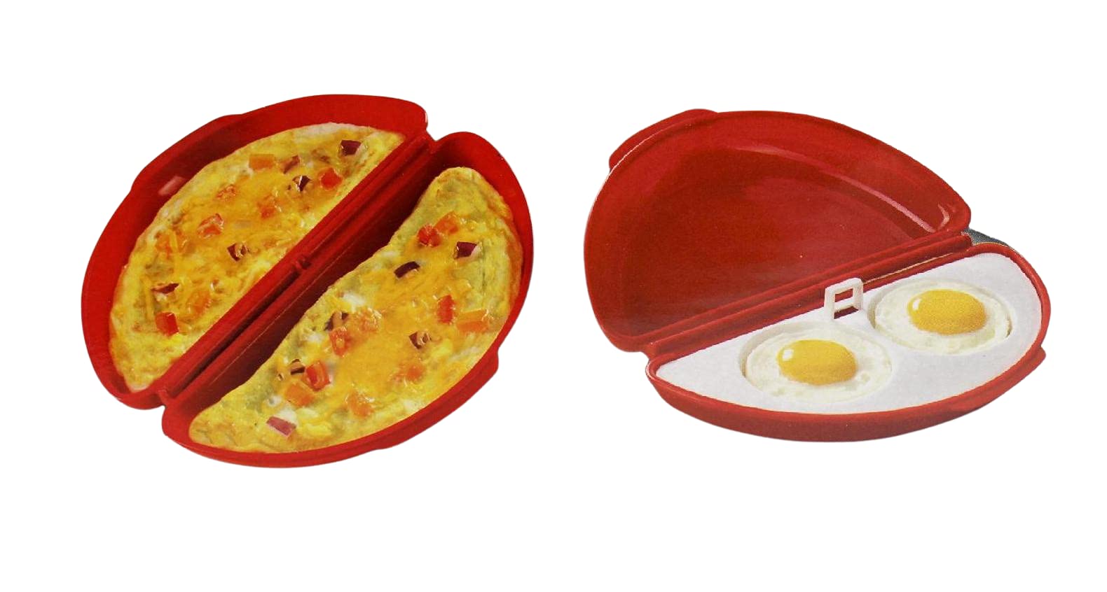 Dependable Industries Inc. Essentials Microwaveable Microwave Omelet Pan And 2 Cavity Egg Poacher Set Bpa Free Plastic Quick Egg