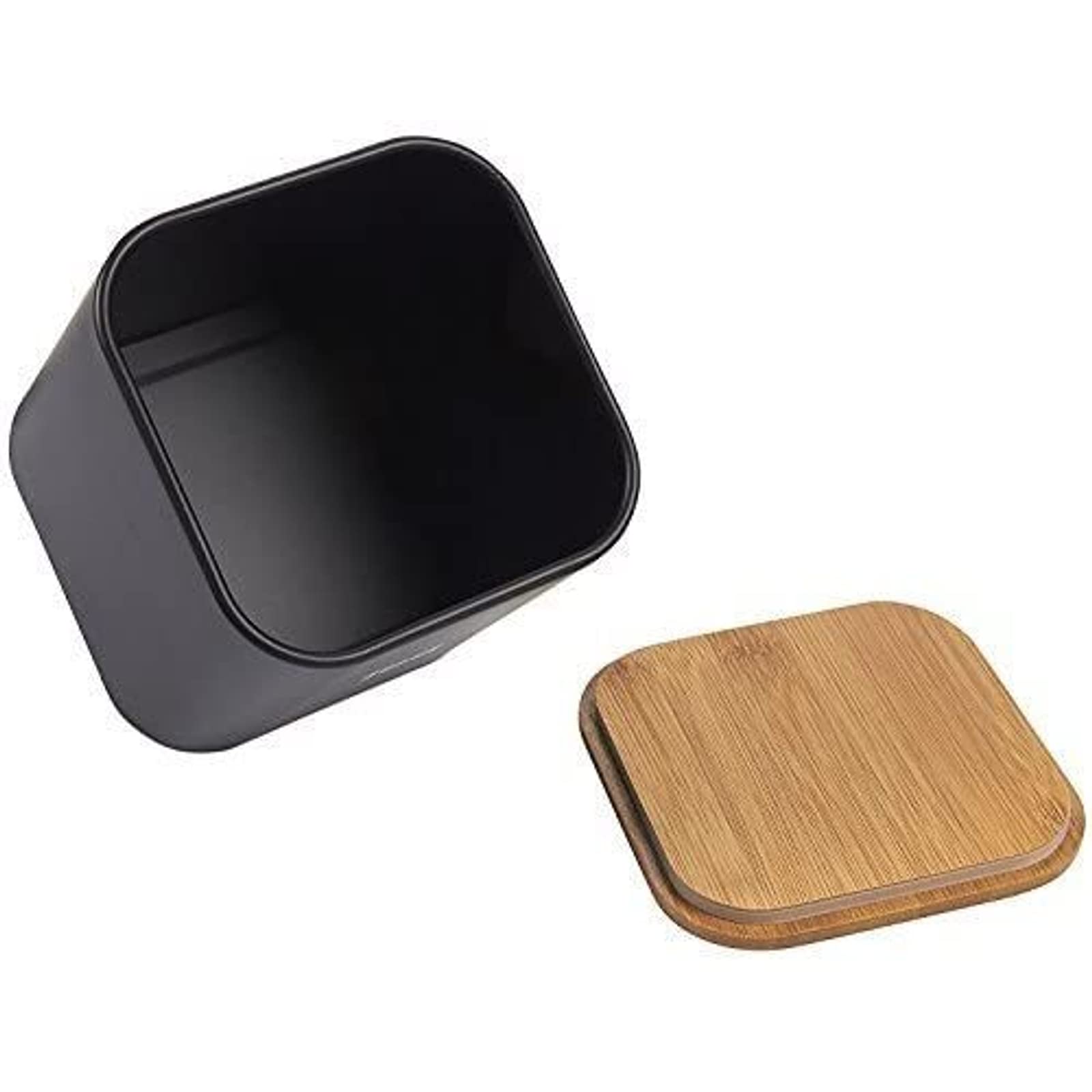 Juvale Set Of 2 Black Flour And Sugar Canisters For Kitchen, Iron Containers For Storage (40 Oz, 4.5 X 6 In)
