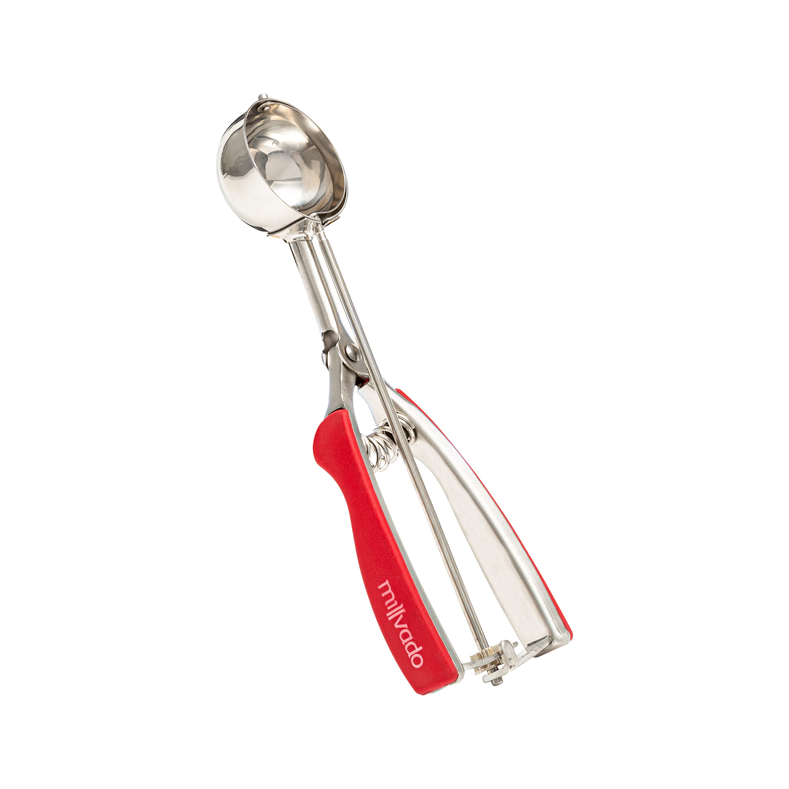 Millvado Ice Cream Scooper With Trigger - Stainless Steel Round Food Scooper For Ice Cream, Cupcake Batter, Mashed Potato And Ri