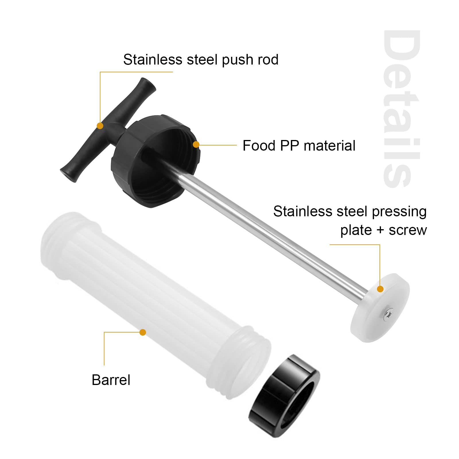 Hoypeyfiy Homemade Sausage Maker Kitchen Sausage Stuffer Tool Manual Meat Filling Machine With 3 Stuffing Tubes