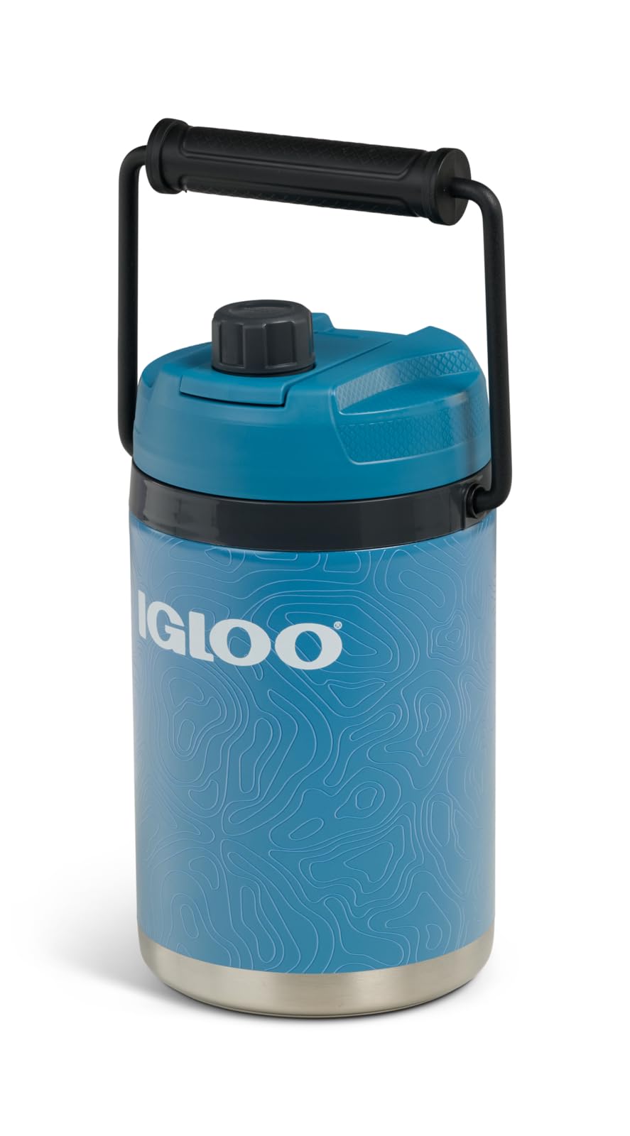 Igloo Trailmate Hybrid 54 oz Insulated Water Bottle, Large Sports Water Jug, Beverage Cooler, Modern Blue