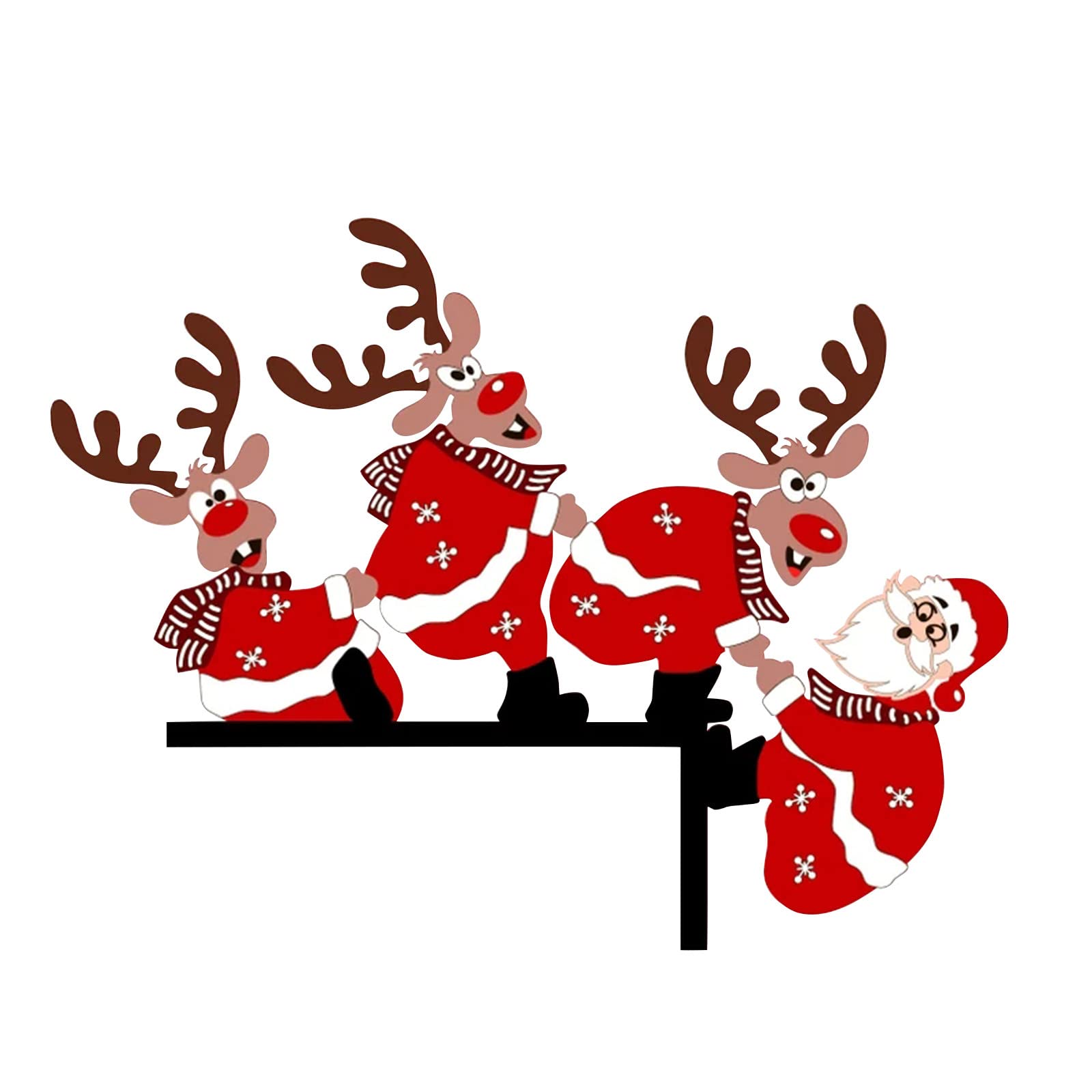 Christmas Door Frame Ornament, Wood Frame Corner Decoration Santa Reindeer Door Corner Decor Door Sit Decor Ideal Gift Merry Chr