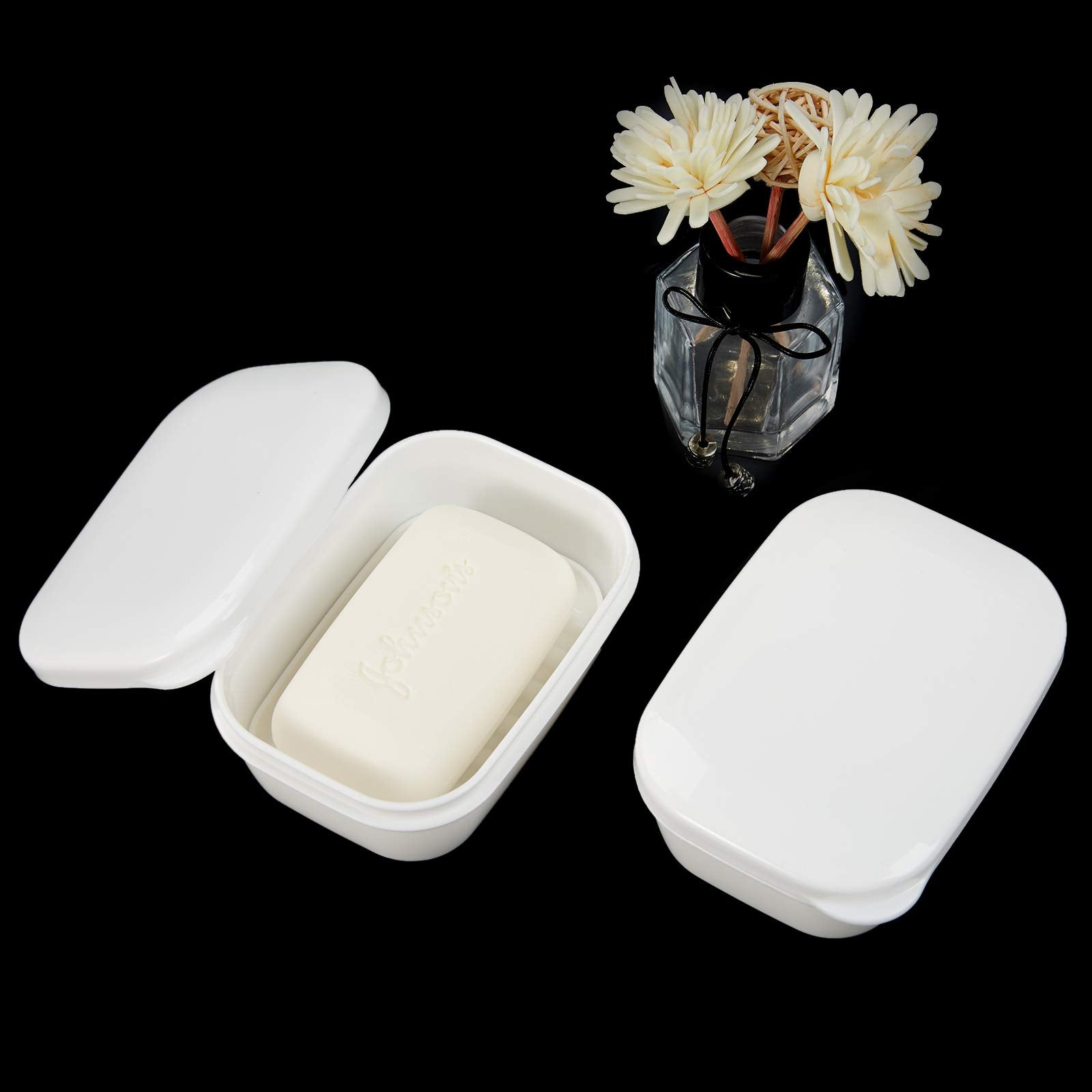 Quatish Travel Soap Container, 2Pcs Portable Soap Holder With Lid, Travel Bar Soap Holder, Soap Case For Camping Gym Travel, Soa