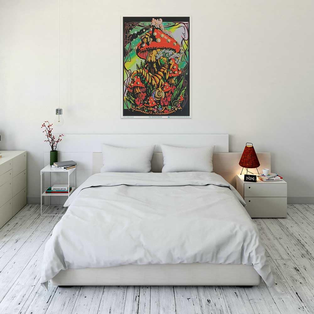 Mushroom Caterpillar - Laminated - Blacklight Poster - 23.5'' X 35.5''