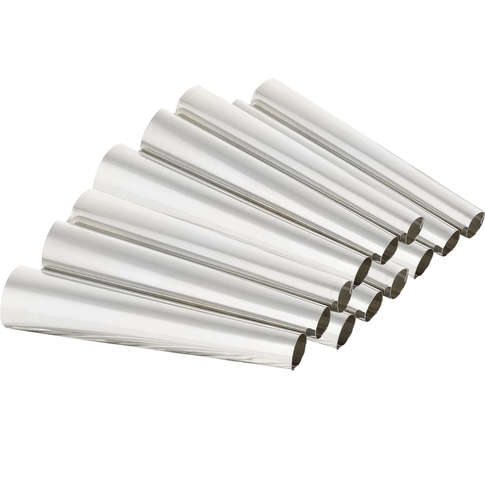 Ofxdd Cream Metal Cones - Pack Of 12 - Baking Stainless Steel Horn Molds - Non Stick Cone Horns