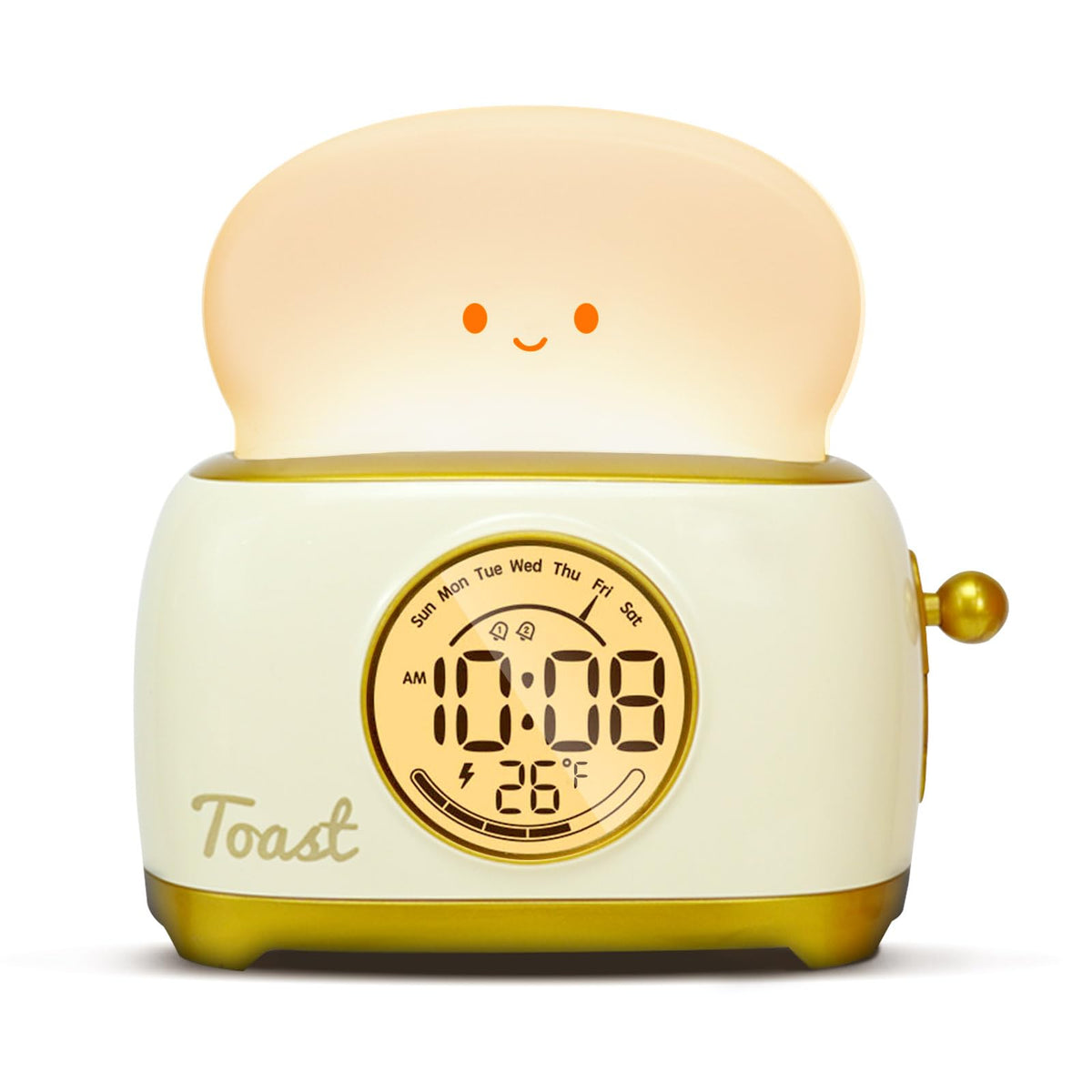 Wanidea Toast Night Lamp Lights, Cute Toaster Digital Alarm Clock, Dim ...
