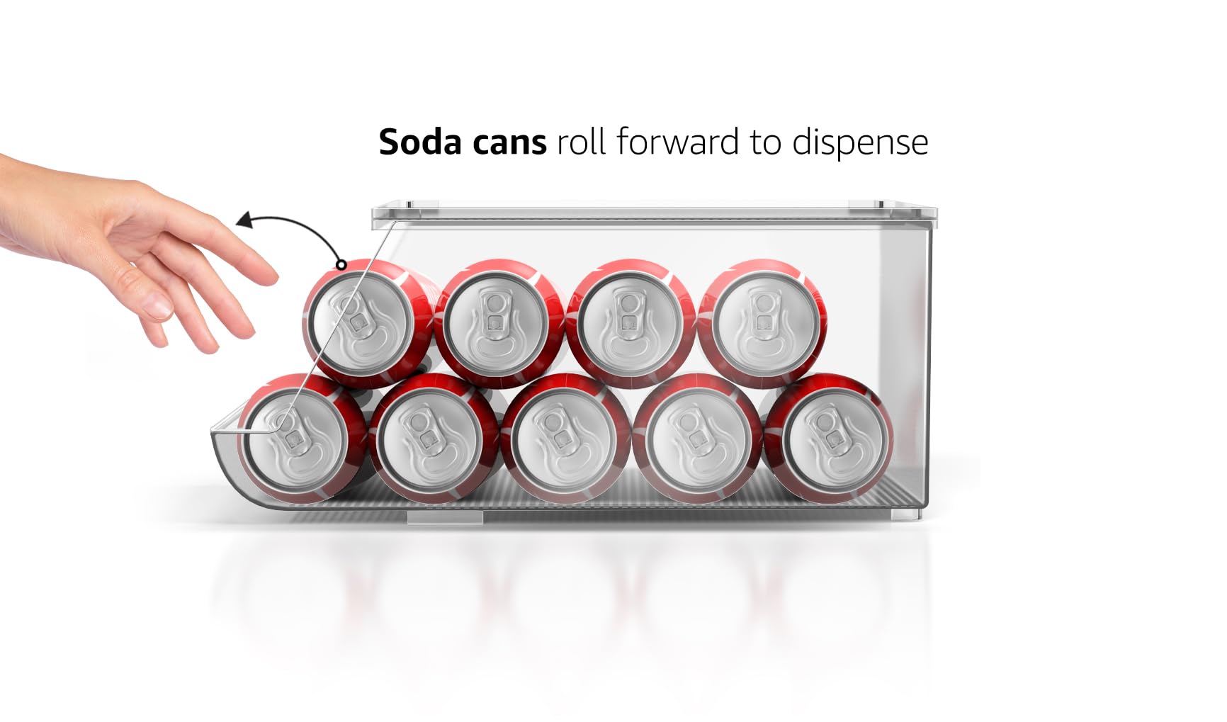 Sorbus Soda Can Organizer For Counter Depth Refrigerator Stackable Can Holder Dispenser With Lid For Fridge, Pantry, Freezer - H