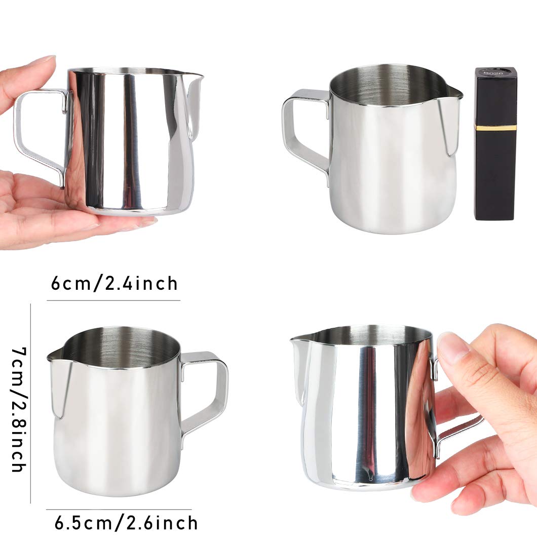 Rolin Roly Stainless Steel Milk Pitcher 200Ml/6.8Oz Frothing Jug Cup For Espresso Coffee Milk Frothers Latte Art