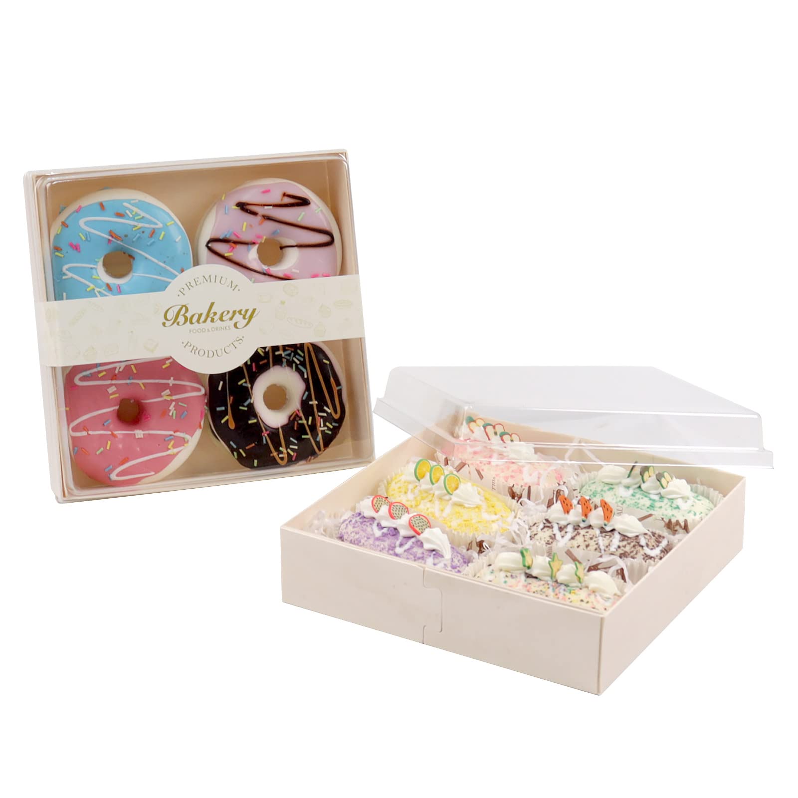Deziwood 20 Pack Charcuterie Boxes With Clear Lids, 7X7X2.5 Square Cookies Boxes For Gift Giving, Treat Boxes For Donut Pastry S