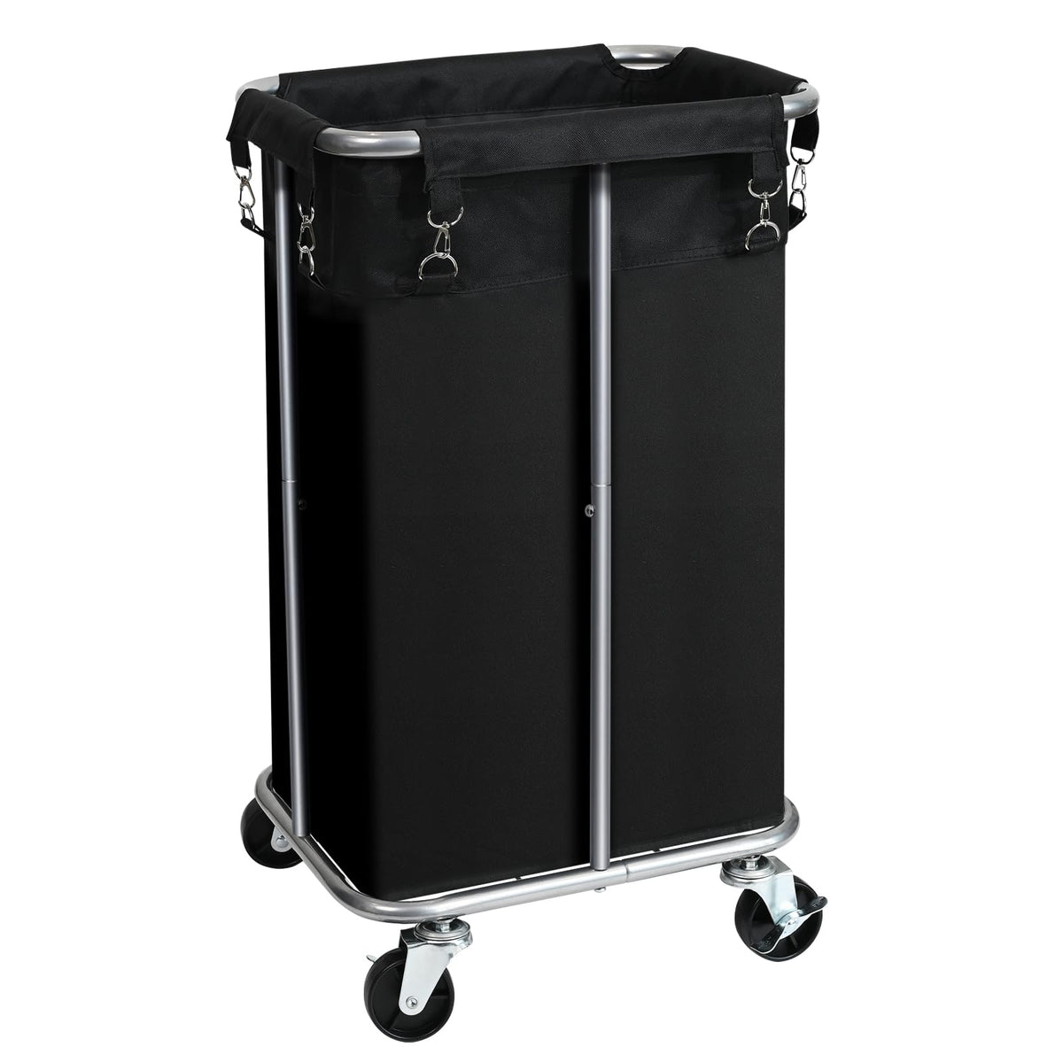 Laundry Basket With Wheels, Rolling Laundry Hamper With Removable Bag, 100L Laundry Sorter Cart, Narrow Slim Clothes Hamper Orga