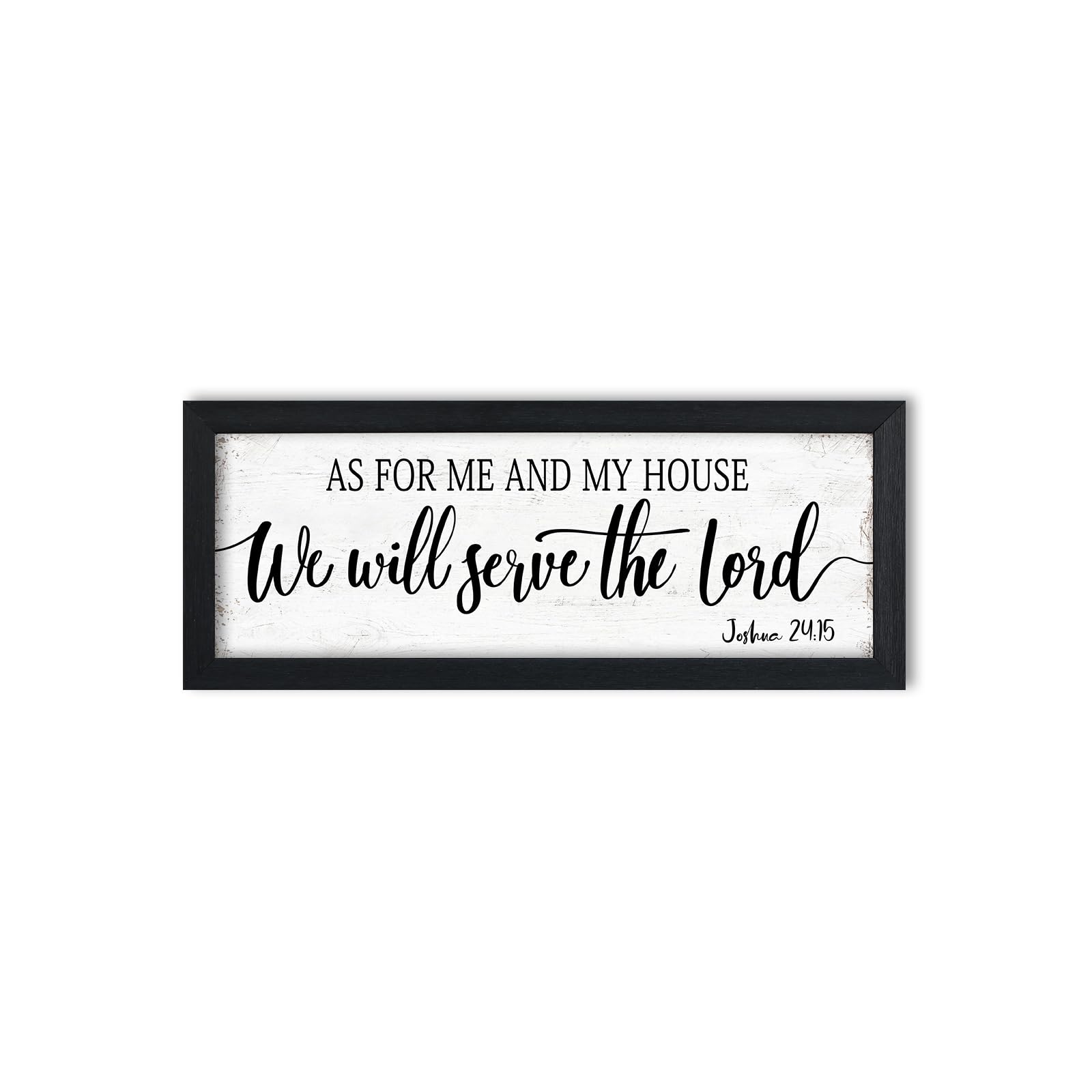 As For Me And My House We Will Serve The Lord Sign: Bible Verse Sign Christian Wall Art Framed Small Plaque Rustic Family Signs