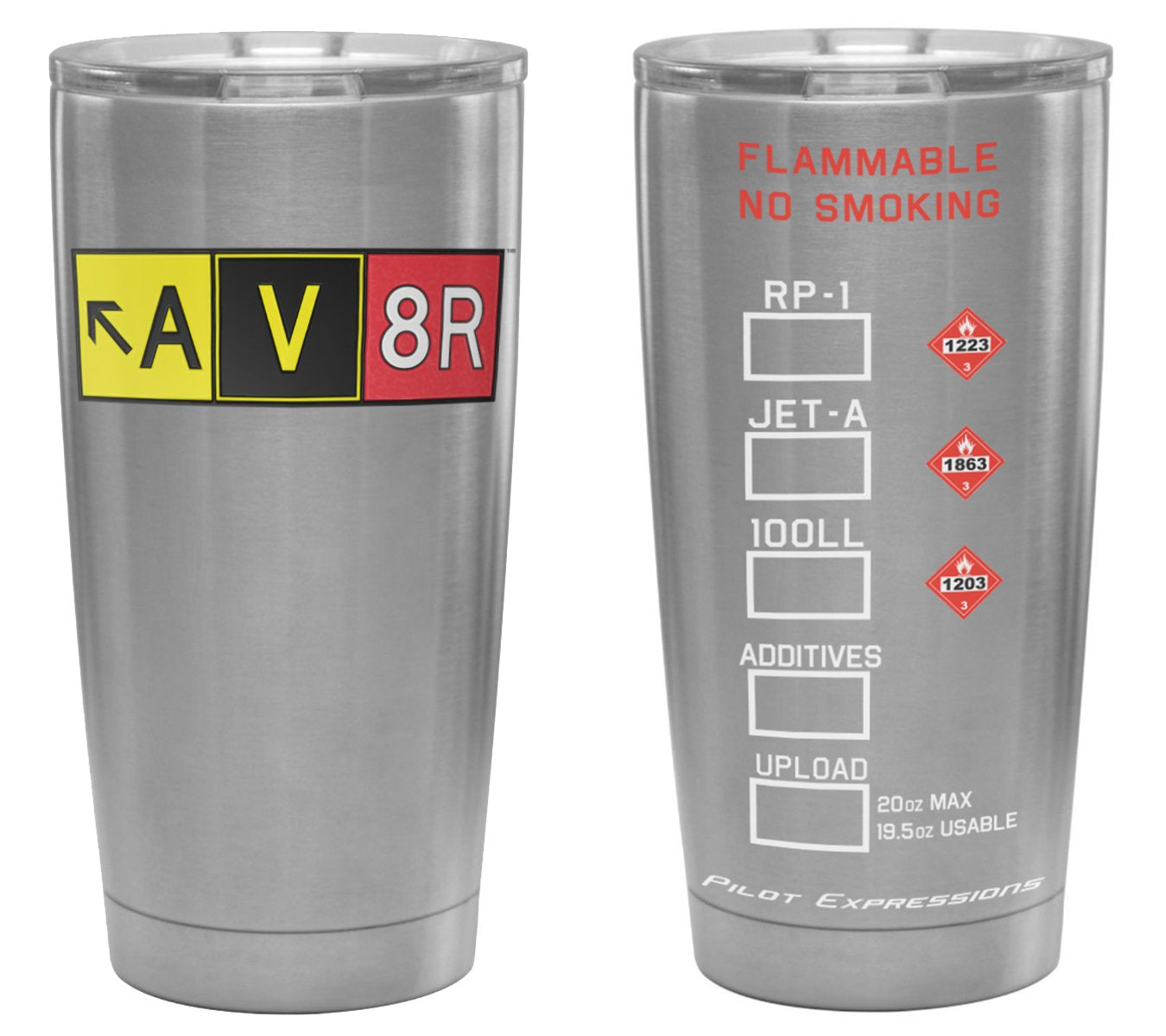 Pilot Expressions Av8R Taxiway Sign Stainless Steel Insulated Tumbler