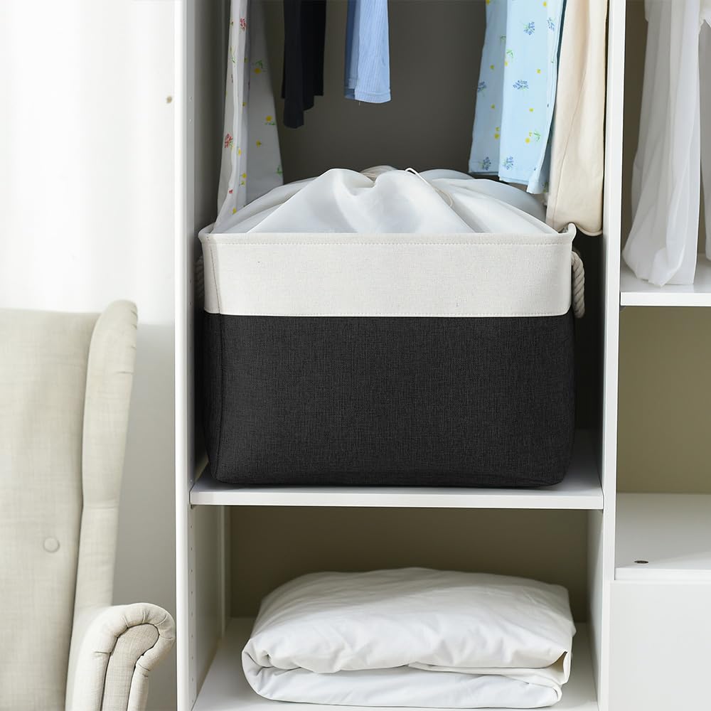 Thewarmhome Organization And Storage For Shelves - Extra Jumbo 3 Pack 20.5X15.7X13.8 Inch Fabric Storage Basket For Organizing,