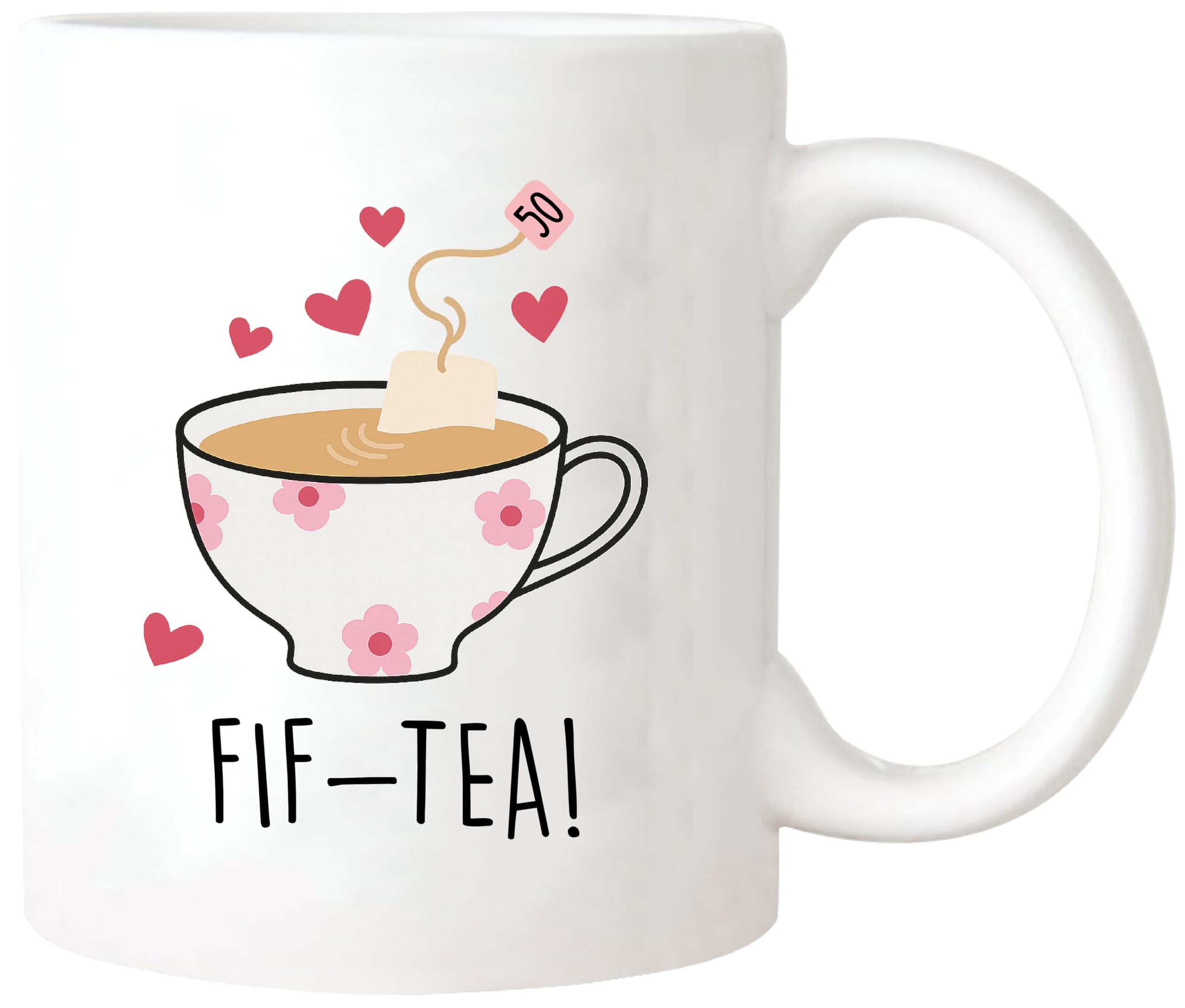 Yalocib FIFTEA 50th Birthday Mug, Humorous Gift for 50th Birthday Celebrations, 11oz Ceramic Coffee Mug/Tea Cup