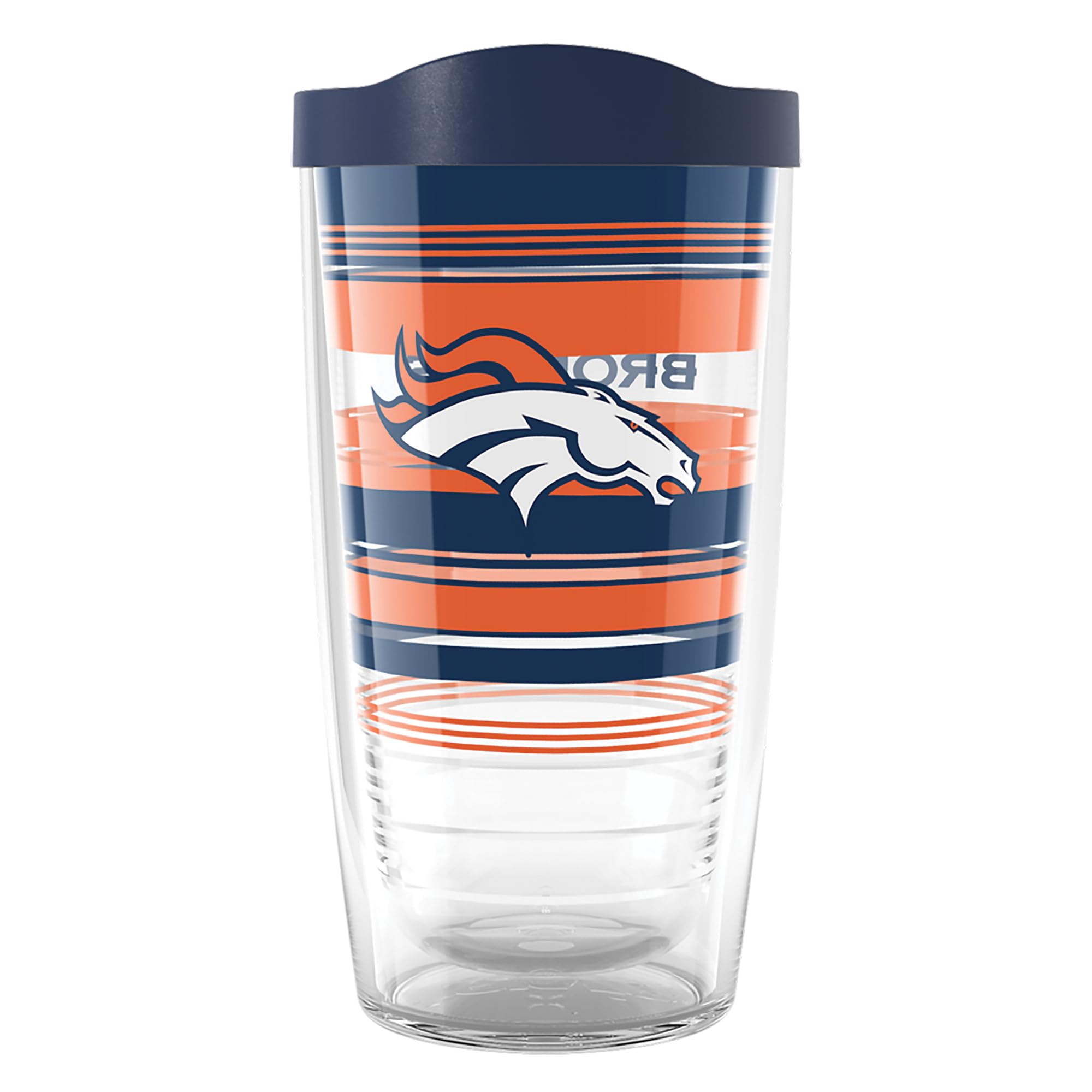 Tervis NFL Denver Broncos  Hype Stripes Made in USA Double Walled Insulated Tumbler Travel Cup Keeps Drinks Cold & Hot, 16oz, C