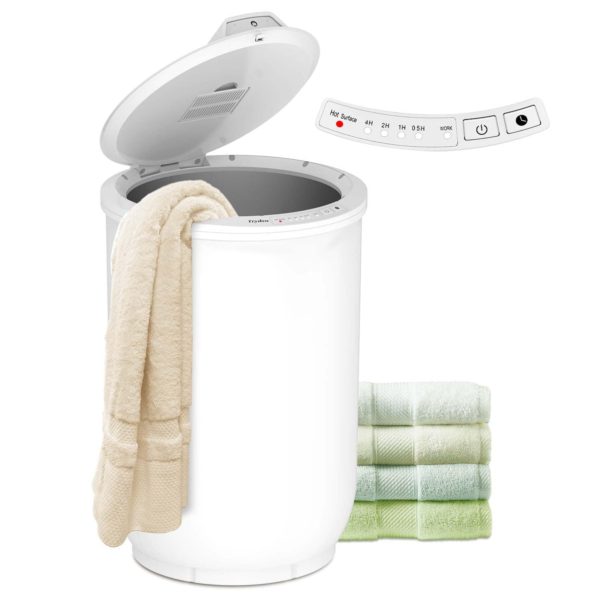 Trydow Ultra Large Capacity Towel Warmer Bucket, Rapid Heating With Timer, One-Button Control, Safety Lock, Perfect For Home And