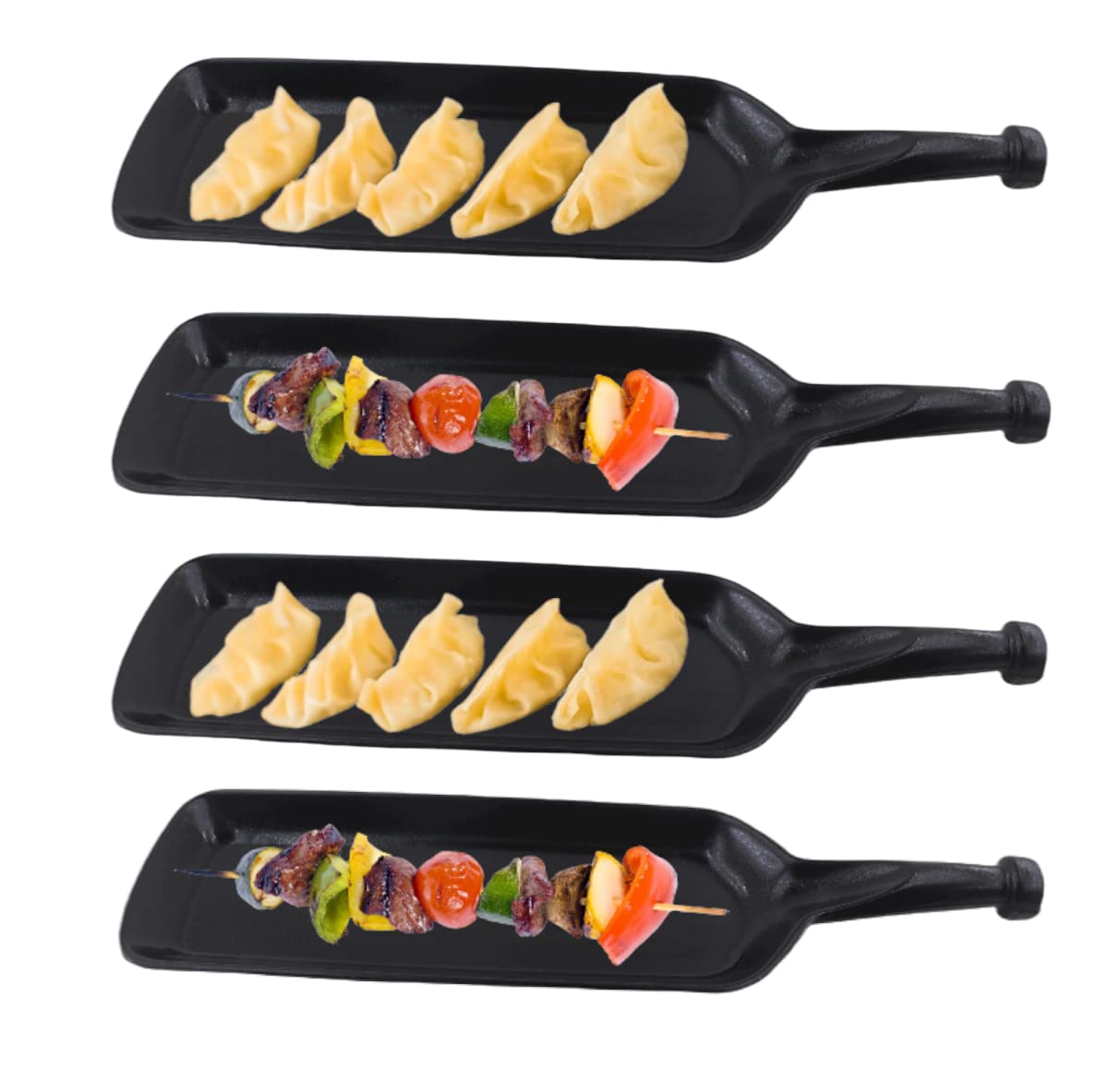 ECOSPIT CONTAINER Melamine Bat Shape Snacks And Sweets, Serving Platter/Tray For Home, Hotel & Restaurant Kitchen (Matt Black) (