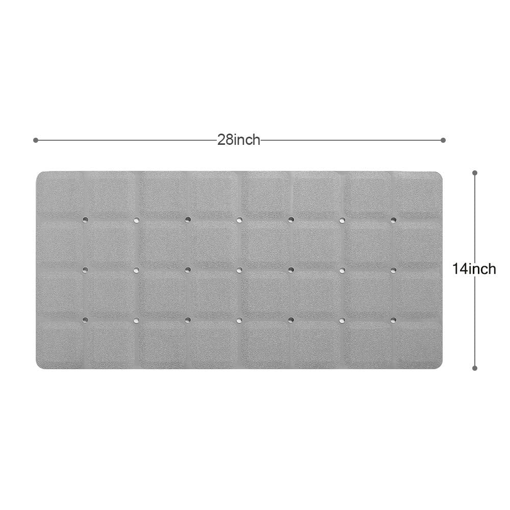 Webos Foldable Non Slip Silicon Bath Mat Bathtub mat no Suction Cups Shower mats for Textured Tub and Reglazed Tub (Foldable -Grey  28-inch x 14-inch)