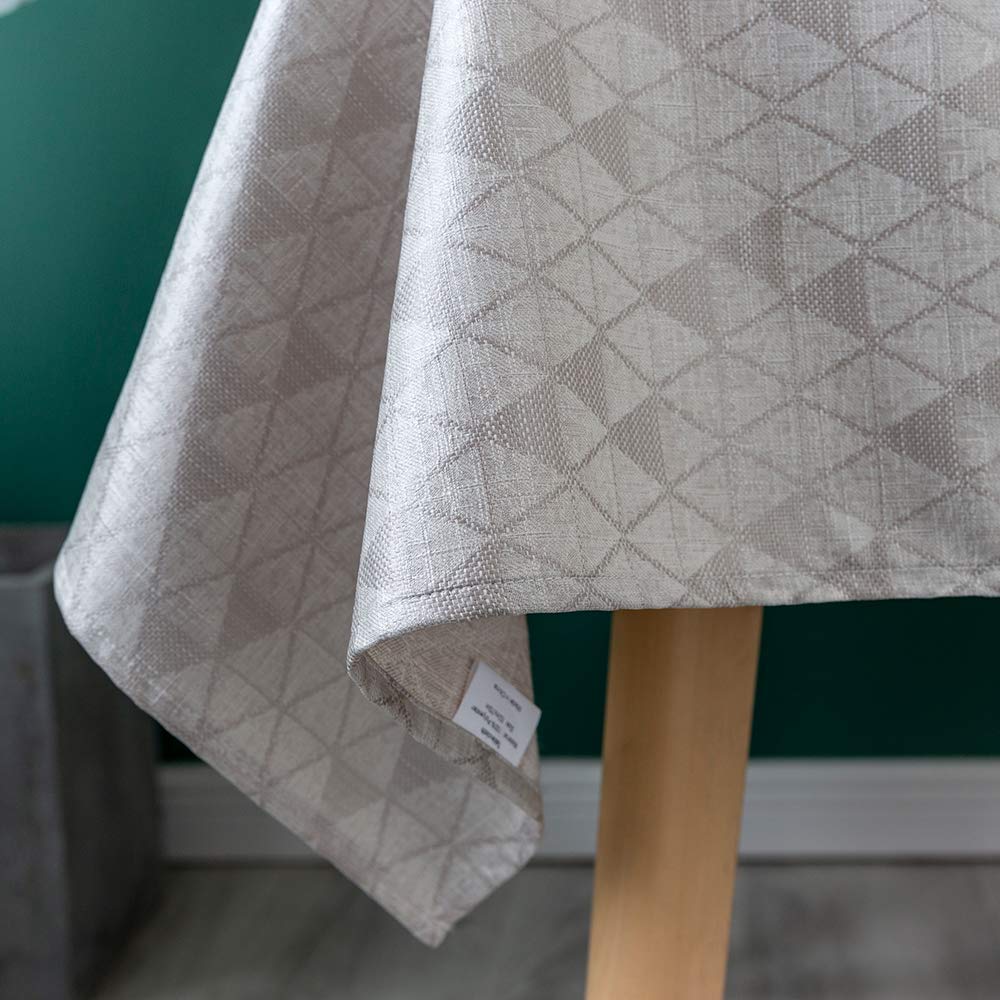 Glory Season 100% Waterproof Oilproof Spill Proof Stain Resistant Wipe Clean Tablecloth Rustic Burlap Faux Linen Table Cloth Rec