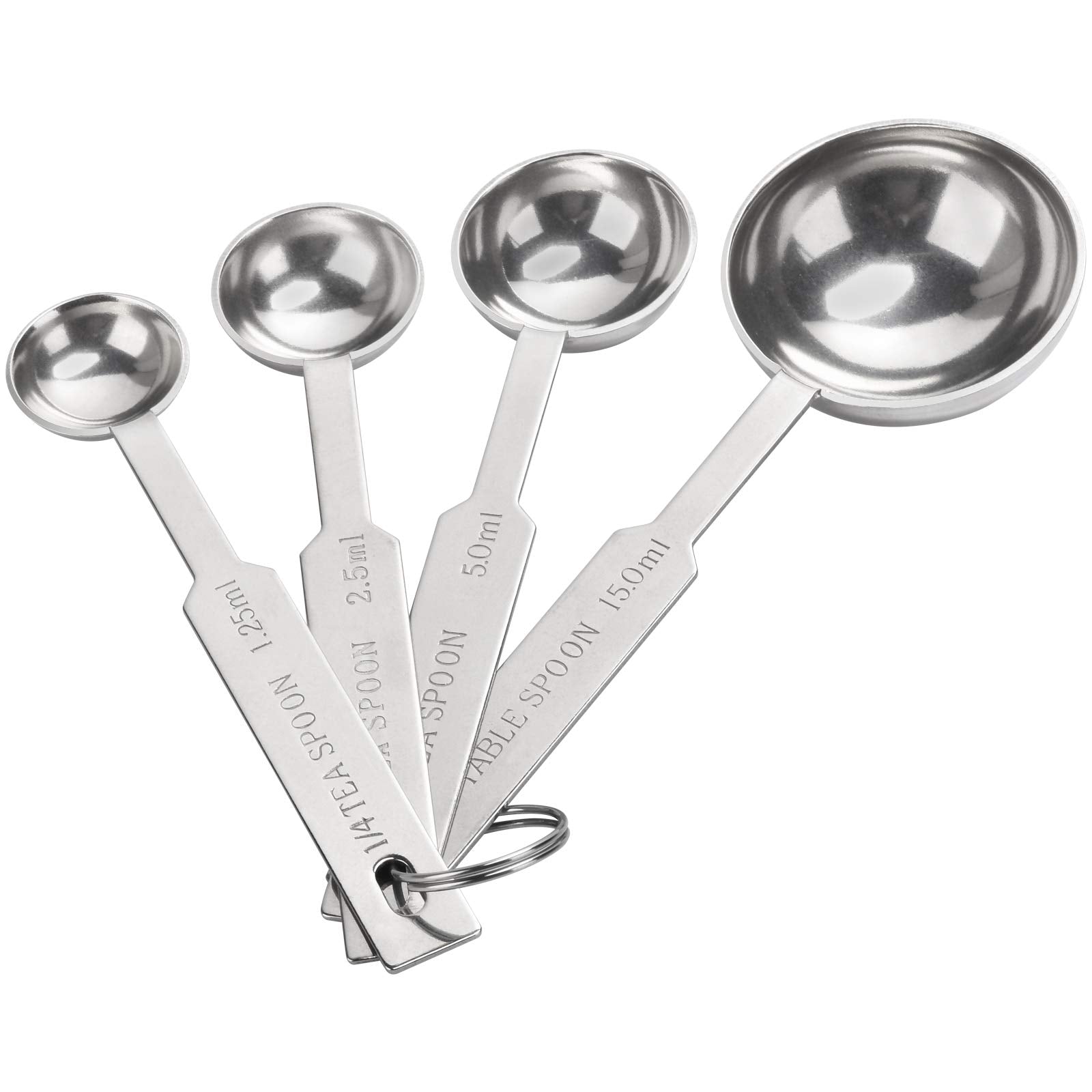 4Pcs Ostwony Measuring Spoons Set, Includes 1/4 Tsp, 1/2 Tsp, 1 Tsp, 1 Tbsp, Food Grade Stainless Steel Measuring Cups, Tablespo