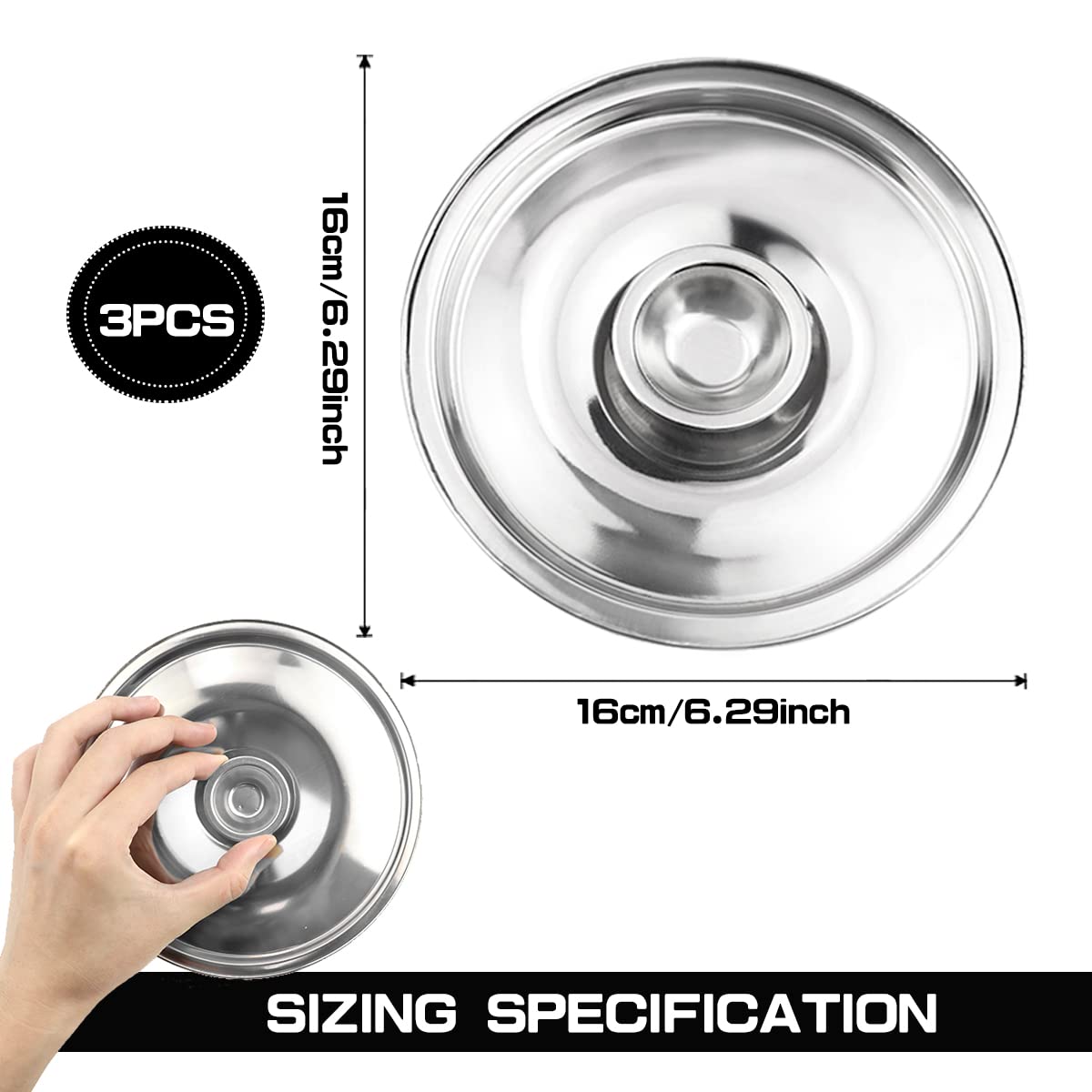 Lnq Luniqi Stainless Steel Pot Cover 6.3- Inch Pot Cover,Universal Lid Pots Pans Replacement Accessories For Pan Lid Bowl Cover(