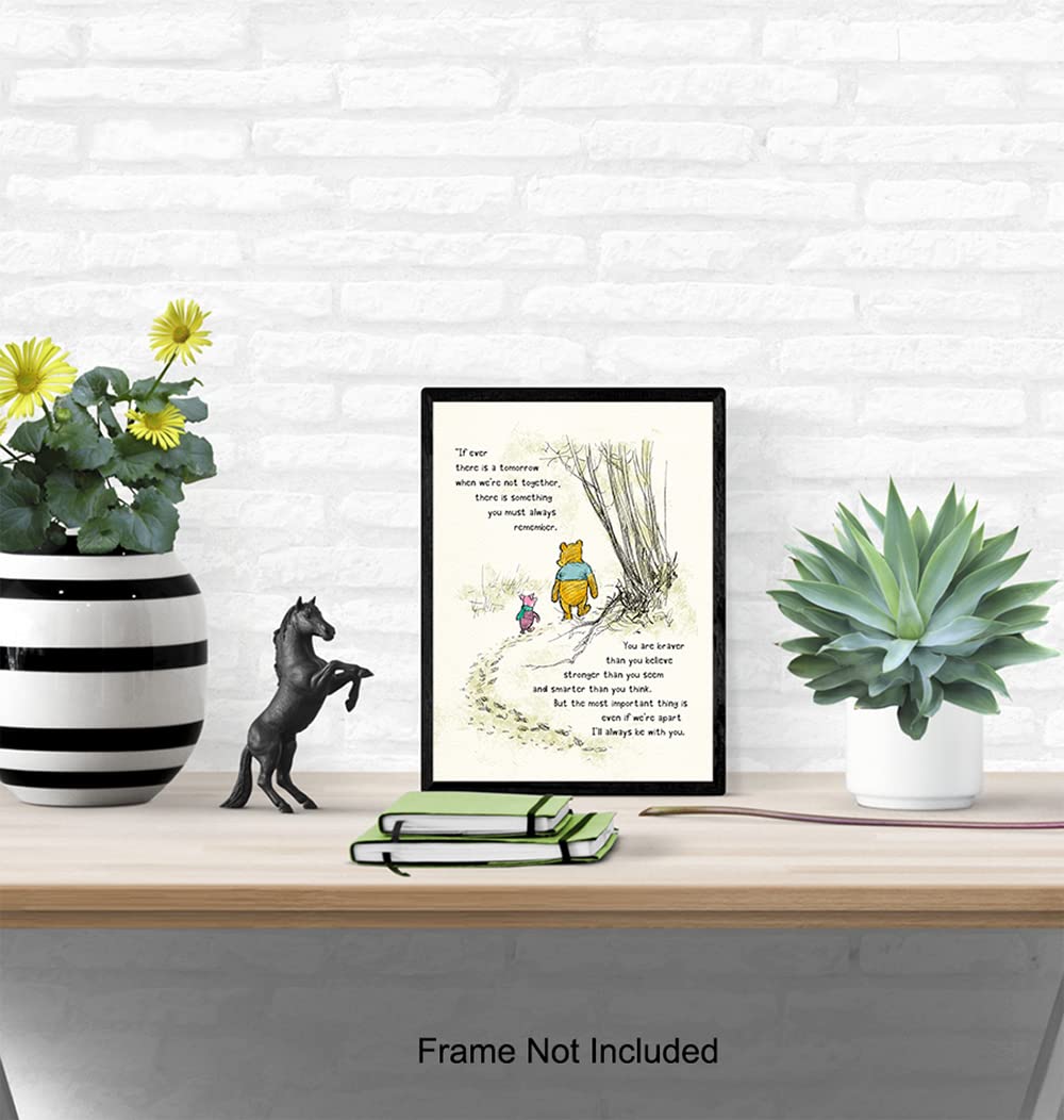 Winnie Pooh Wall Art - Kids Wall Art - Boys Room, Baby Nursery Decor - Girls Bedroom Print - Wall Decor for Toddlers - Always Re