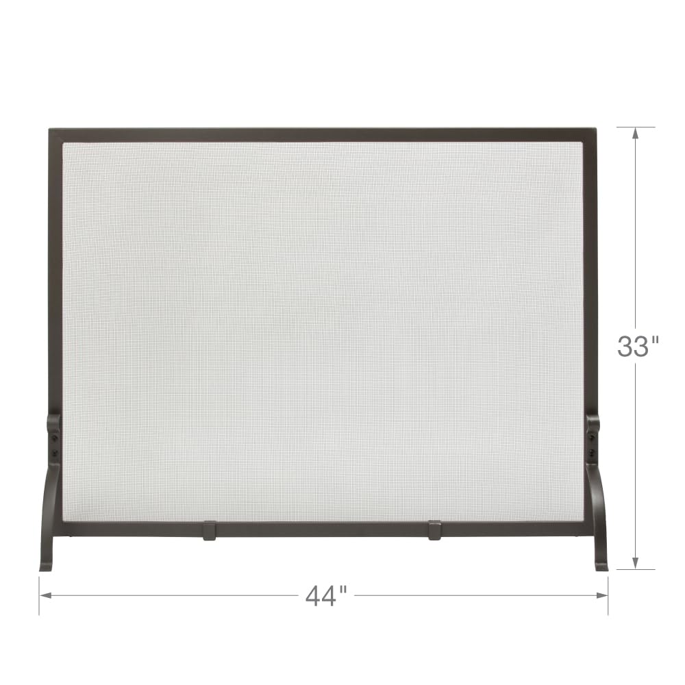 Uniflame, S-1156, Medium Single Panel Olde World Iron Finish Fireplace Screen