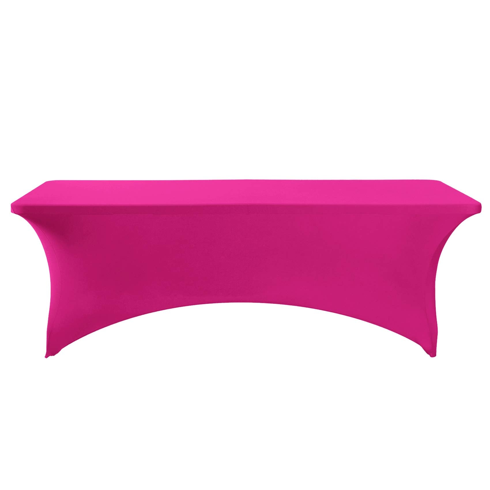 Hezuzo Spandex Table Cover For 8Ft Table Universal Fitted Stretch Tablecloth For Party, Banquet, Wedding And Events-Fuchsia