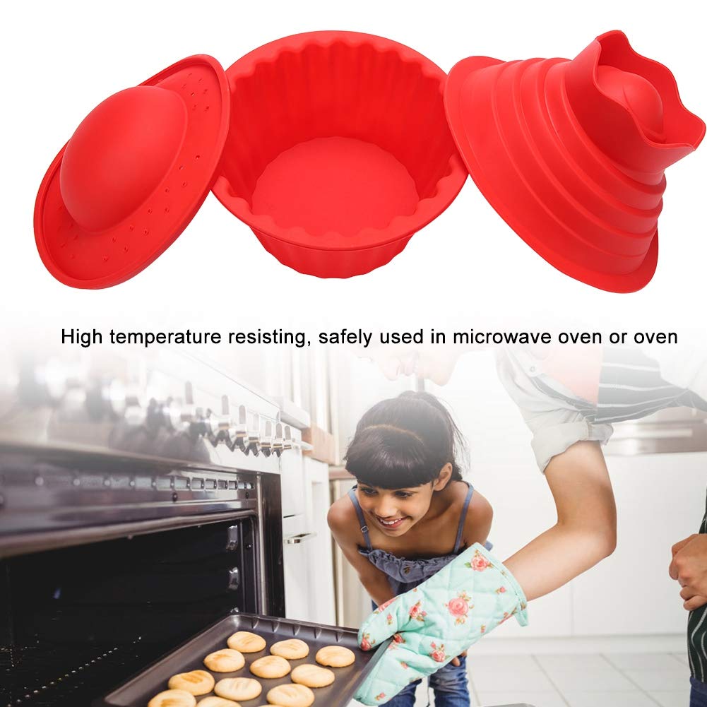 Alvinlite Giant Cupcake Molds, Dishwasher Safe Big Top Silicone Cupcake Molds, Non-Stick Jumbo Caupcake Bake Sets For Diy Bake T