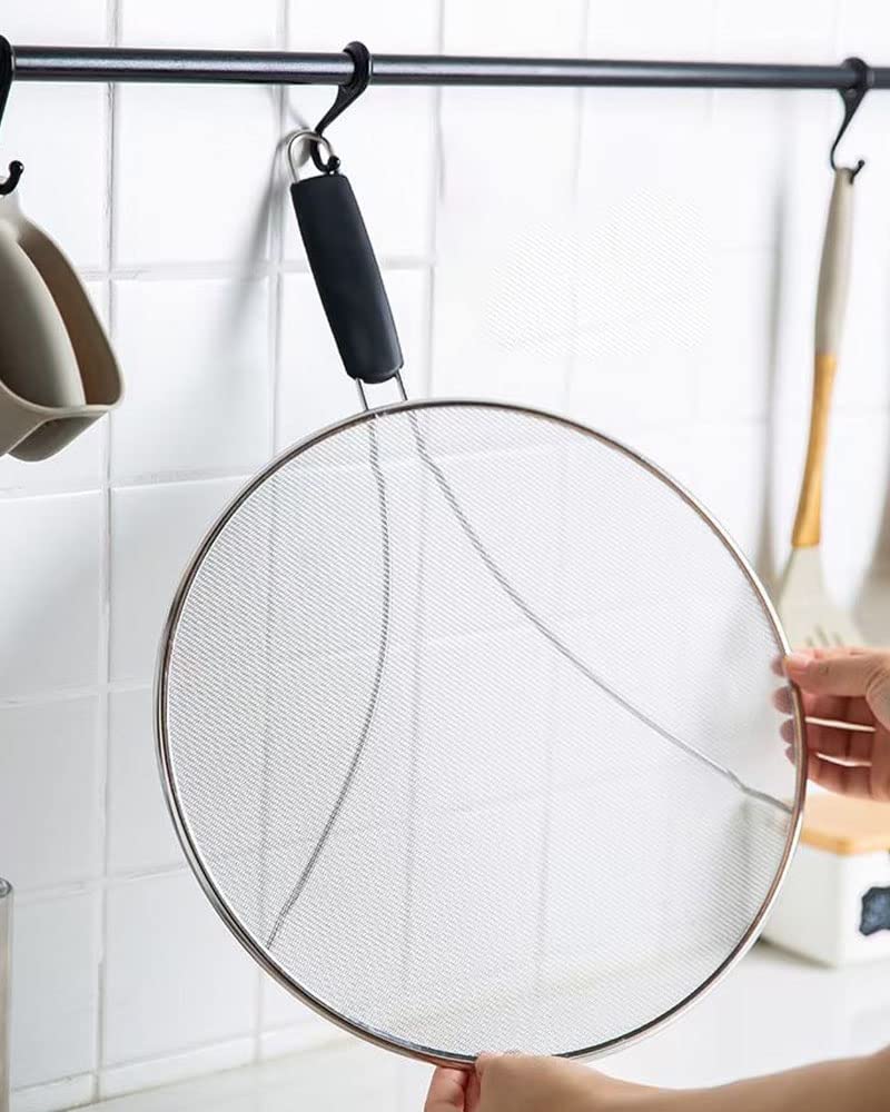 Large Splatter Screen For Frying Pan, 15 Inch Stainless Steel Grease Splatter Guard, Mesh Frying Screen Keeps Kitchen Clean And