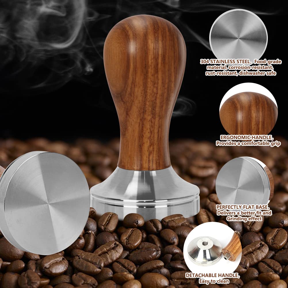 Y-Step 22 PCS Coffee Tamper Set - 51mm Espresso Tamper, Frothing Pitcher, Tamper Mat, Latte Art Pen, Sandalwood Tamper
