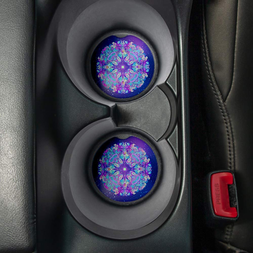 Scared Eye | Car Coasters For Drinks Set Of 2 | Perfect Car Accessories With Absorbent Coasters. Car Coaster Measures 2.56 Inche
