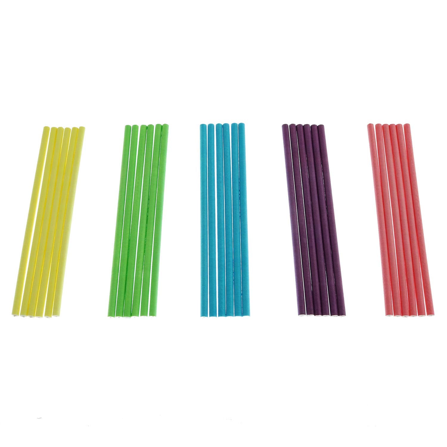 Zyamy 100Pcs Colored Cake Pop Sticks 10X3.5Mm 4 Inch Lollipop Sticks 5Colors Diy Bakeware Cake Kitchen Gadgets