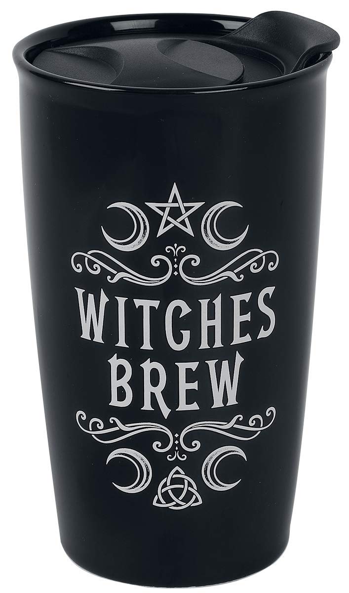 Alchemy Gothic The Vault Crescent Witches Brew Double Walled Ceramic Coffee Mug