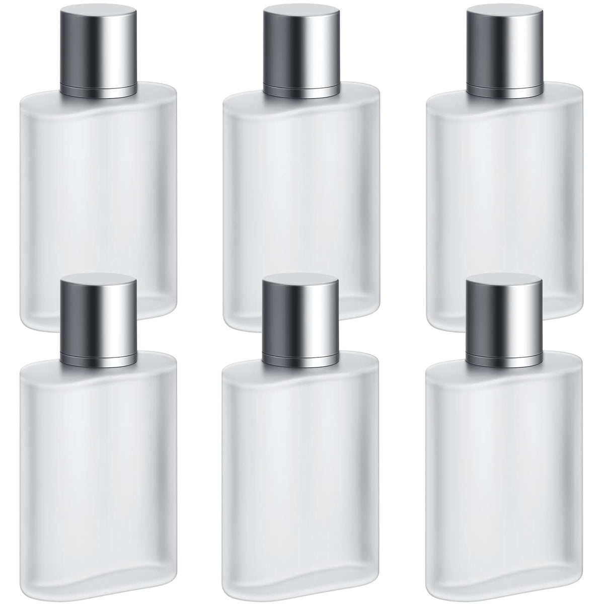 6 Pcs Frosted Glass Bottle Perfume Atomizer Refillable Spray Empty Perfume Bottles Fine Mist Atomizer Cosmetic Container For Tra