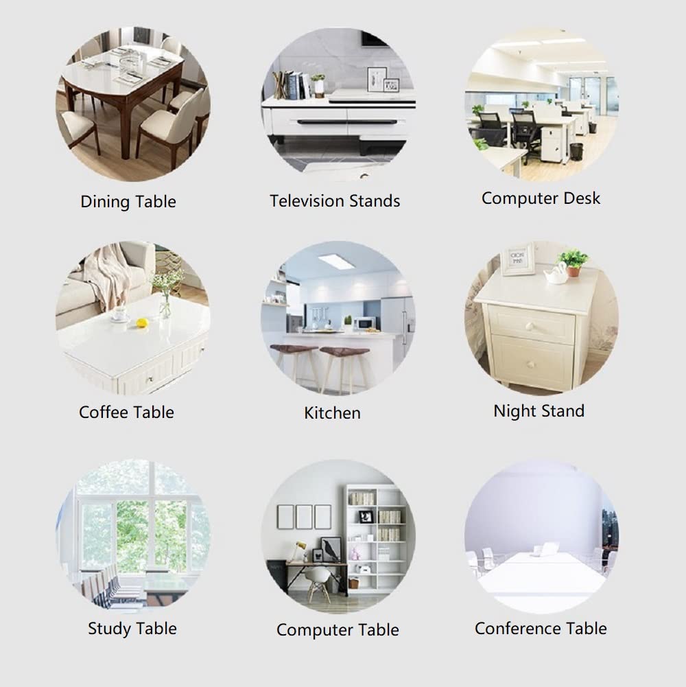 Leffora 14 x 36 Inch Frosted Desk Pad  1.5mm Thick Plastic Table Protector  Small Desk Protector  Table Cover Protector  Vinyl Frosted Table Cover for Writing Desk  End Table  Night Stand  Side Table