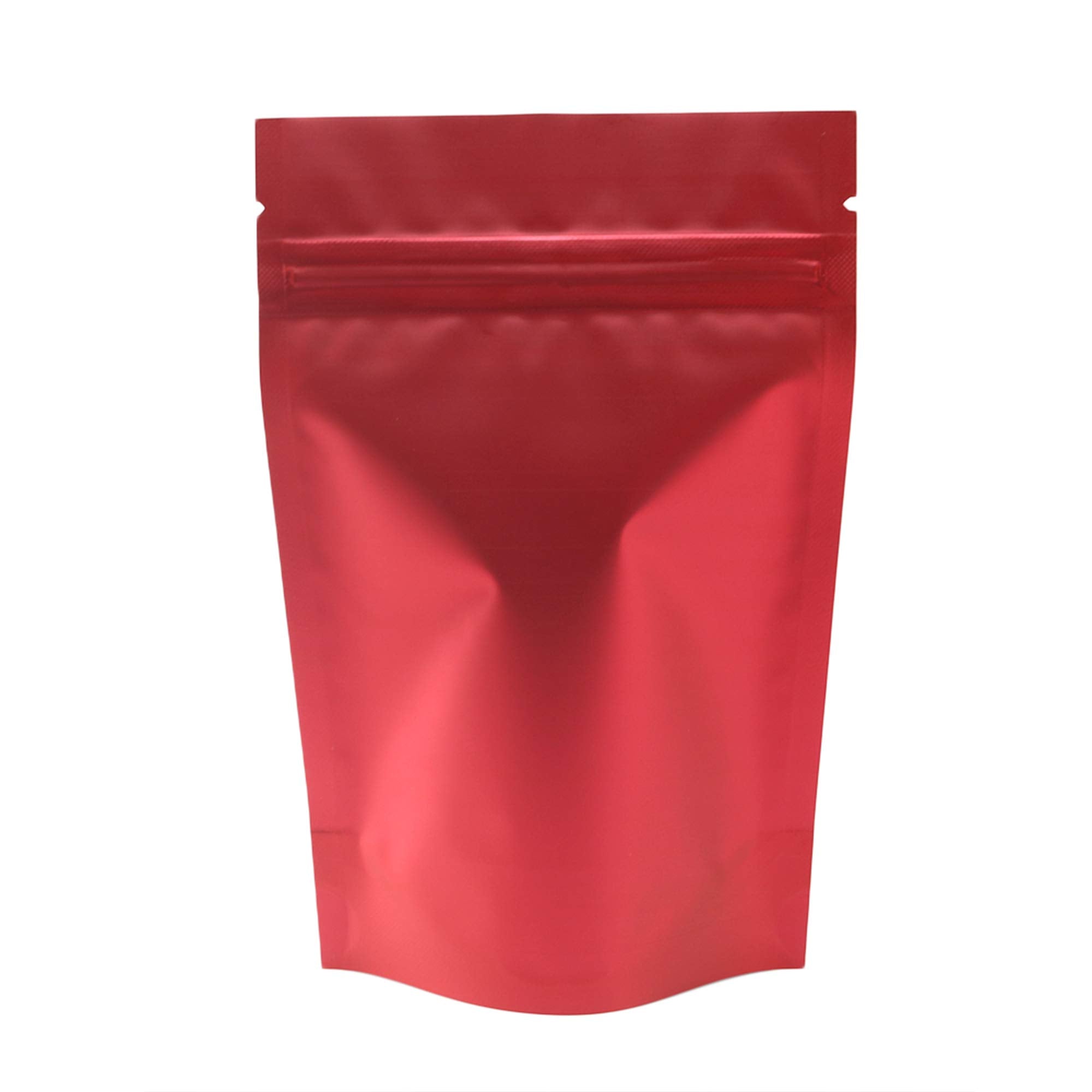 QQ Studio 100PCS Matte Double-Sided Colored Stand-Up Resealable QuickQlick Bags (14x20cm (5.5x7.9), Red)
