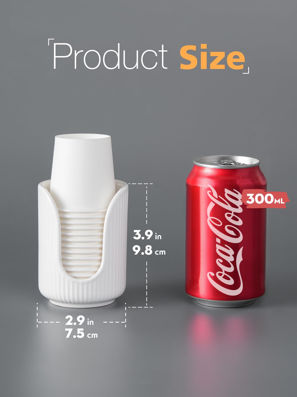 Abruty Bathroom Cup Dispenser, 3Oz-4Oz Ceramic Paper Cup Holder, Small Countertop Mouthwash Dixie Cups Accessories, For Vanity C