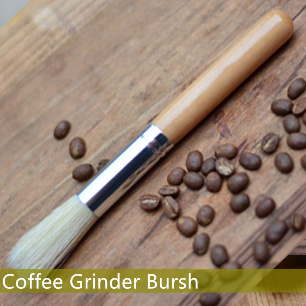 Coffee Grinder Brush Espresso Supply Maker Cleaning Brush  Wood Handle & Natural Bristles Dusting Brush Espresso Accessories for Home Kitchen Barista Tool