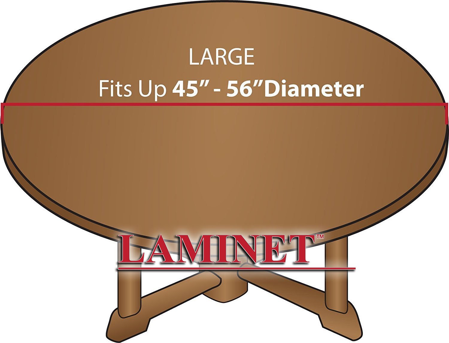 LAMINET Deluxe Quilted Table Pad - Large Round - Fits Tables 45-56" - Heavy-Duty Elastic Edges - Quilted Vinyl Protection