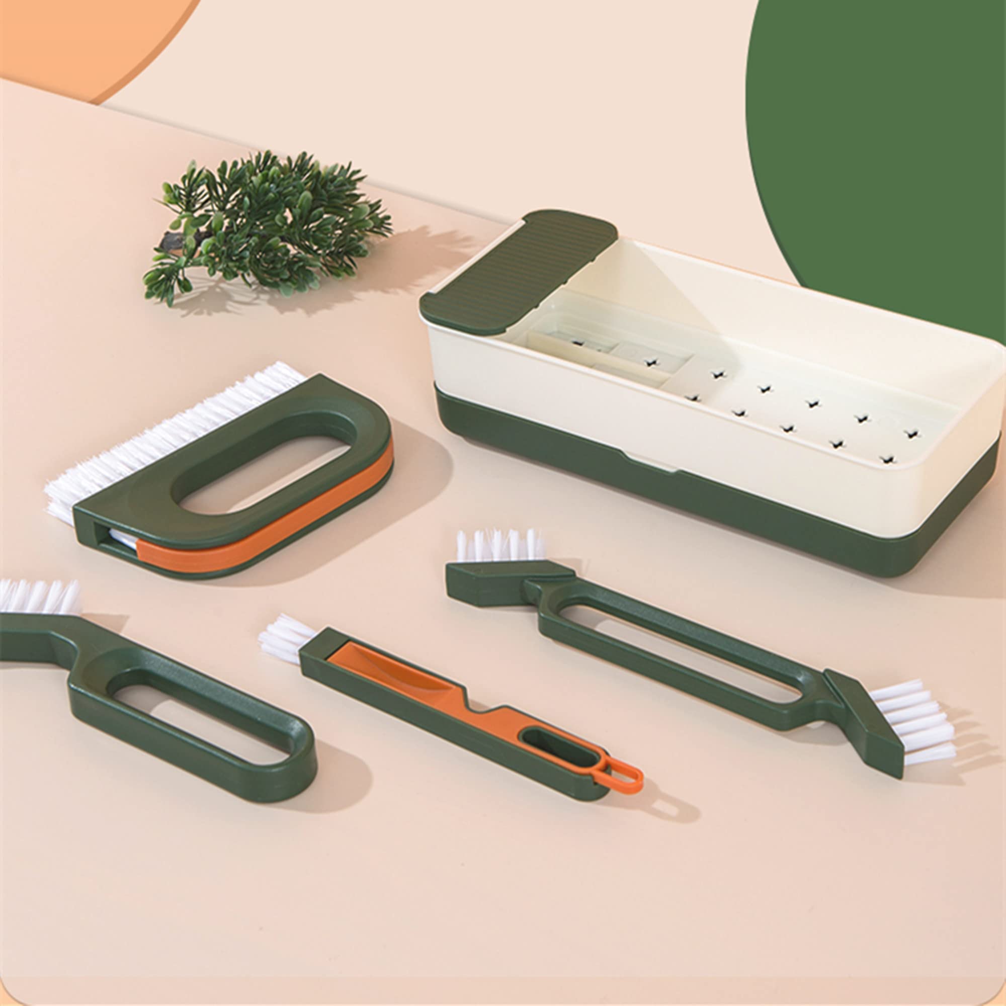 4 Pcs Hand-Held Groove Gap Cleaning Tools, Window Door Sliding Track Cleaning Brush + Dustpan Cleaning Brushes, Home Kitchen Cle